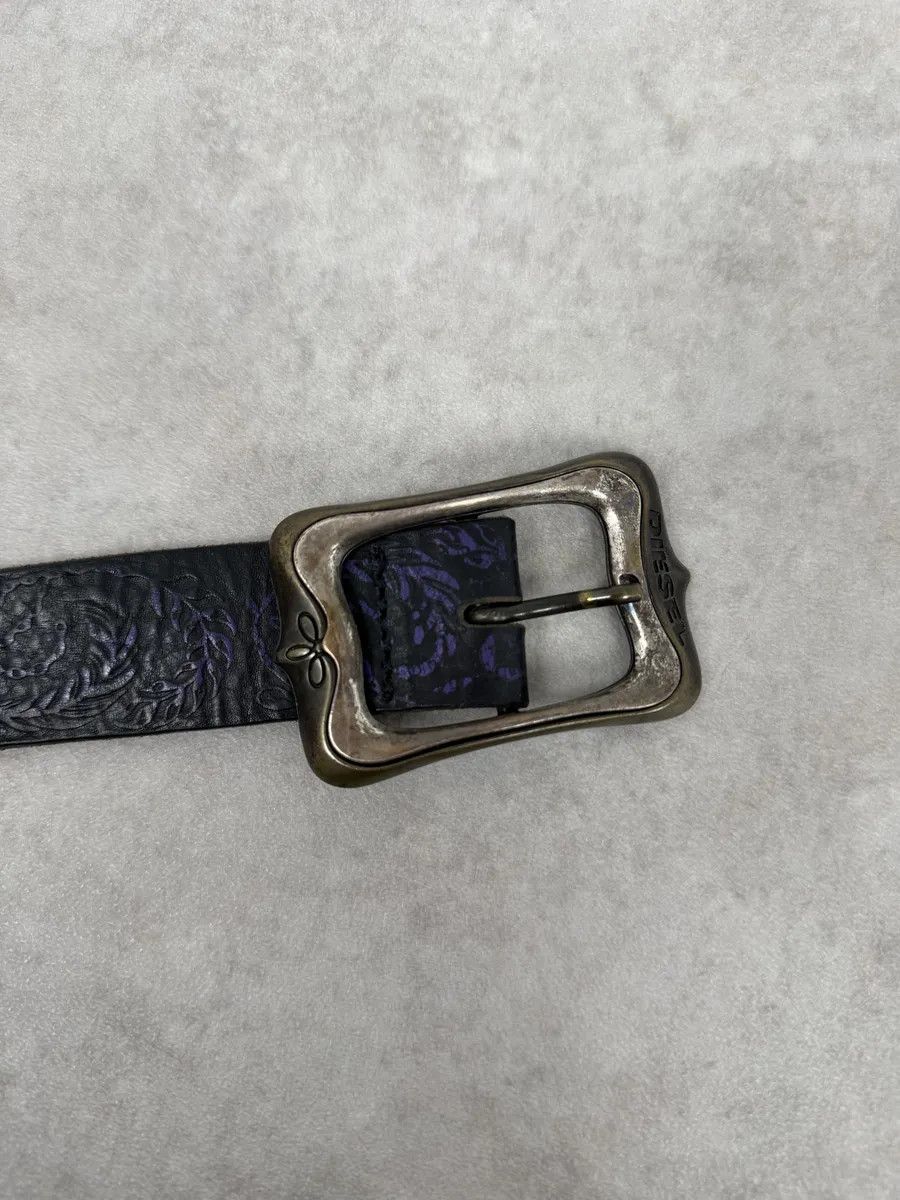 Diesel Diesel Black Embroidered Purple & Pink Pattern Belt Size ONE SIZE - 4 Thumbnail