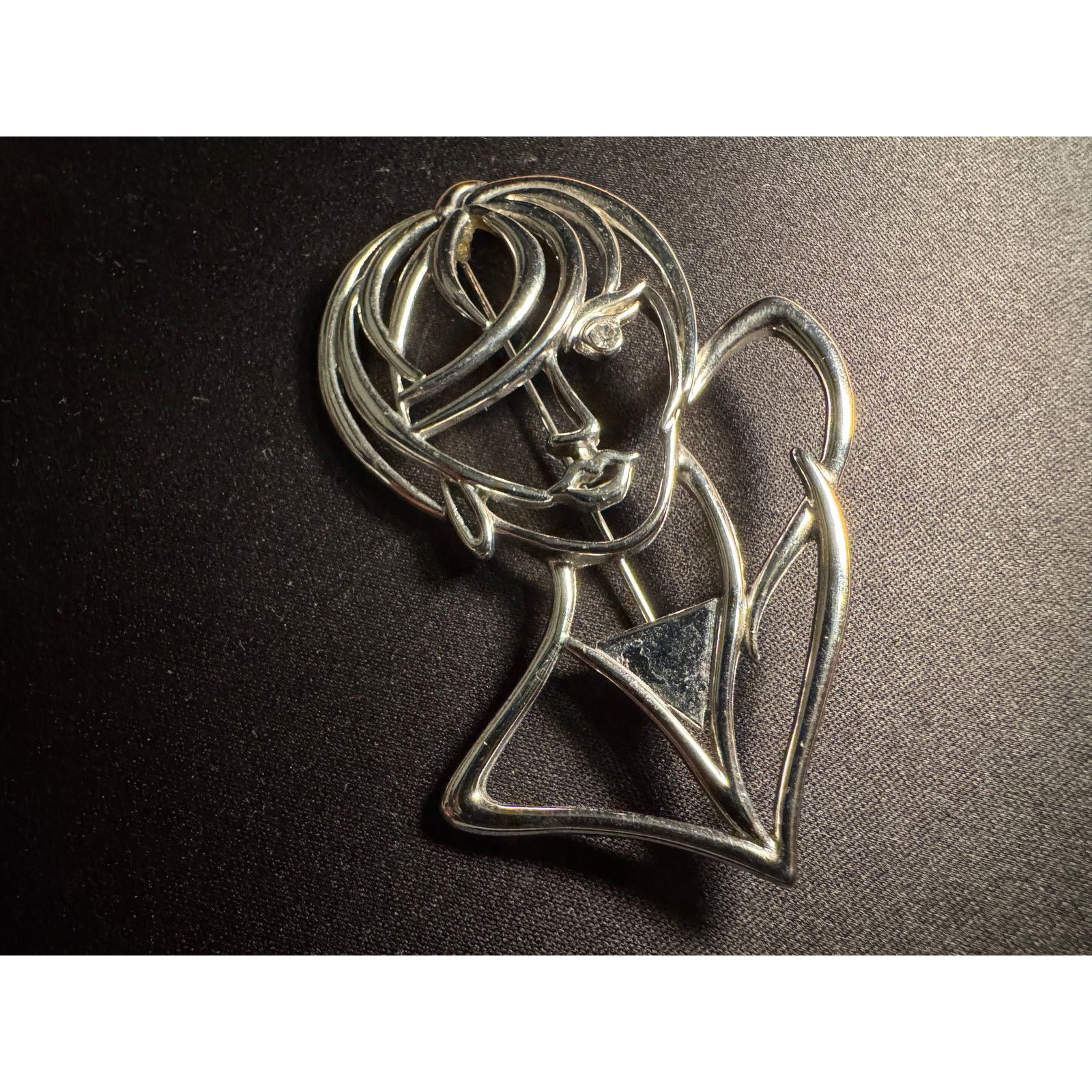Other JJ Brooch of Large Woman w/ Crystal Eye Silver Tone Size ONE SIZE - 1 Thumbnail