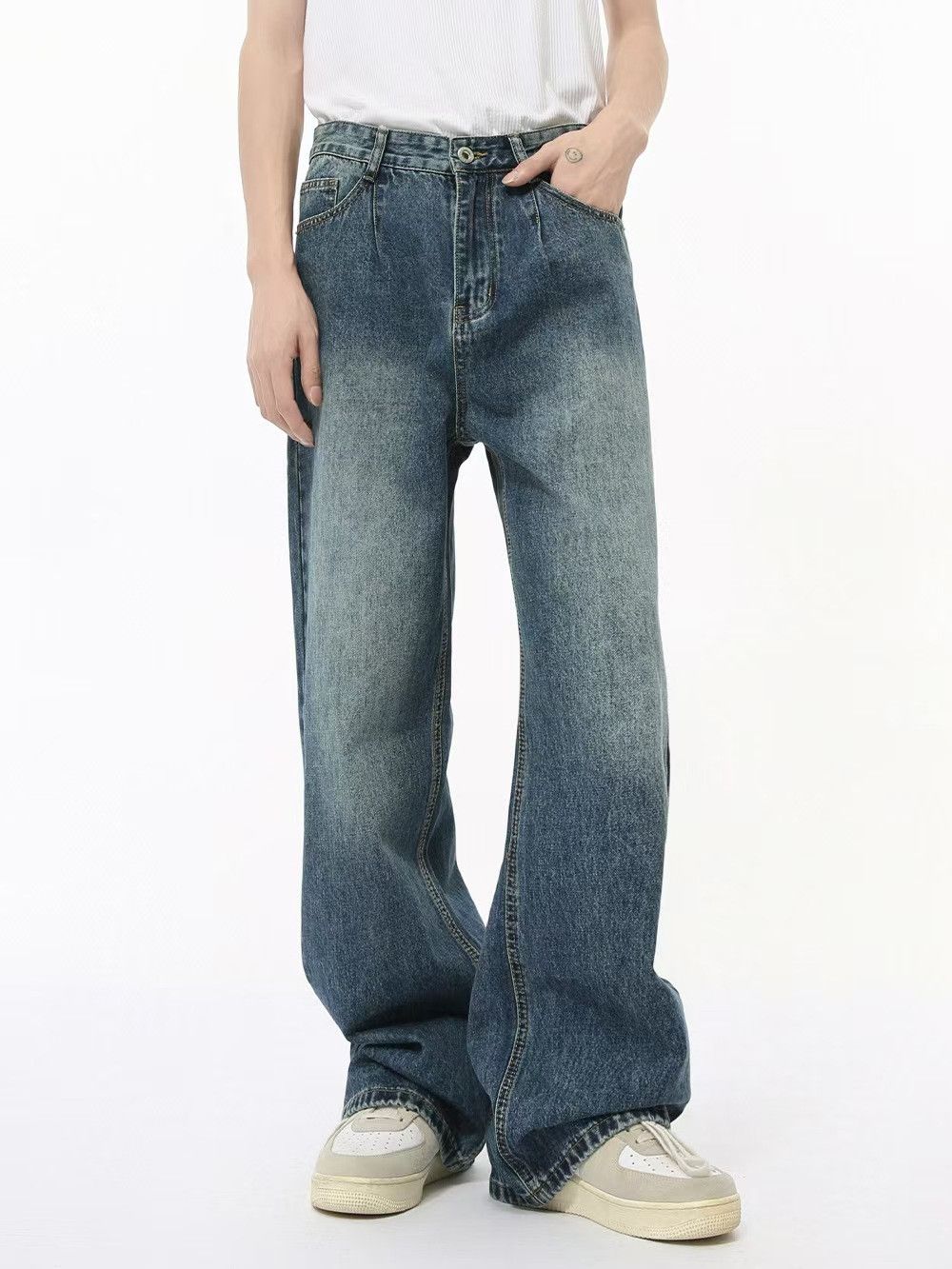 Japanese Brand × Jean Vintage Washed Straight Fit Blue Jeans Size US 32 / EU 48 - 5 Thumbnail