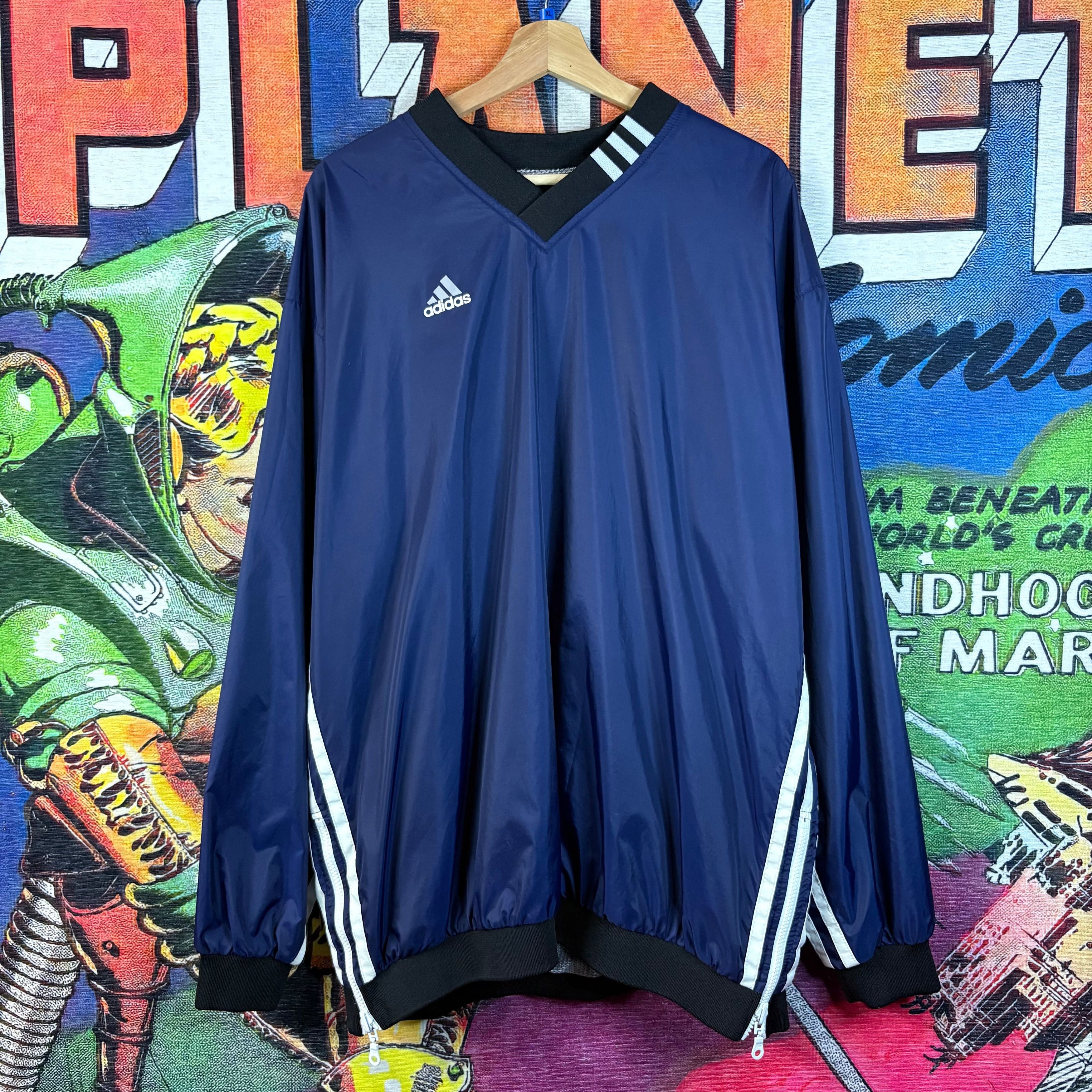 Adidas Vintage 90s Reversible Adidas V-neck Windbreaker Pullover Size US XL / EU 56 / 4 - 1 Thumbnail