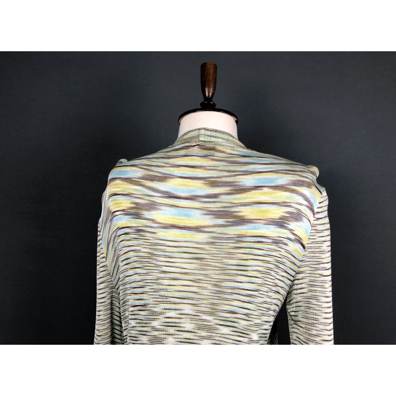 Missoni Missoni Women's Cardigan Size 46 Multicolor Striped Cotton Blend Knit Long Sleeve V-Neck Button Side Pockets Regular Fit Adult Womens Size L / US 10 / IT 46 - 5 Thumbnail