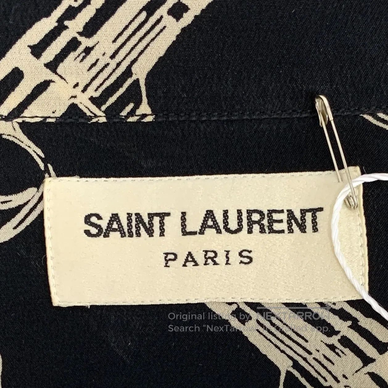 Saint Laurent Paris Saint Laurent Paris Size 37 Black Pistol Printed Silk Reve Size US S / EU 44-46 / 1 - 5 Thumbnail