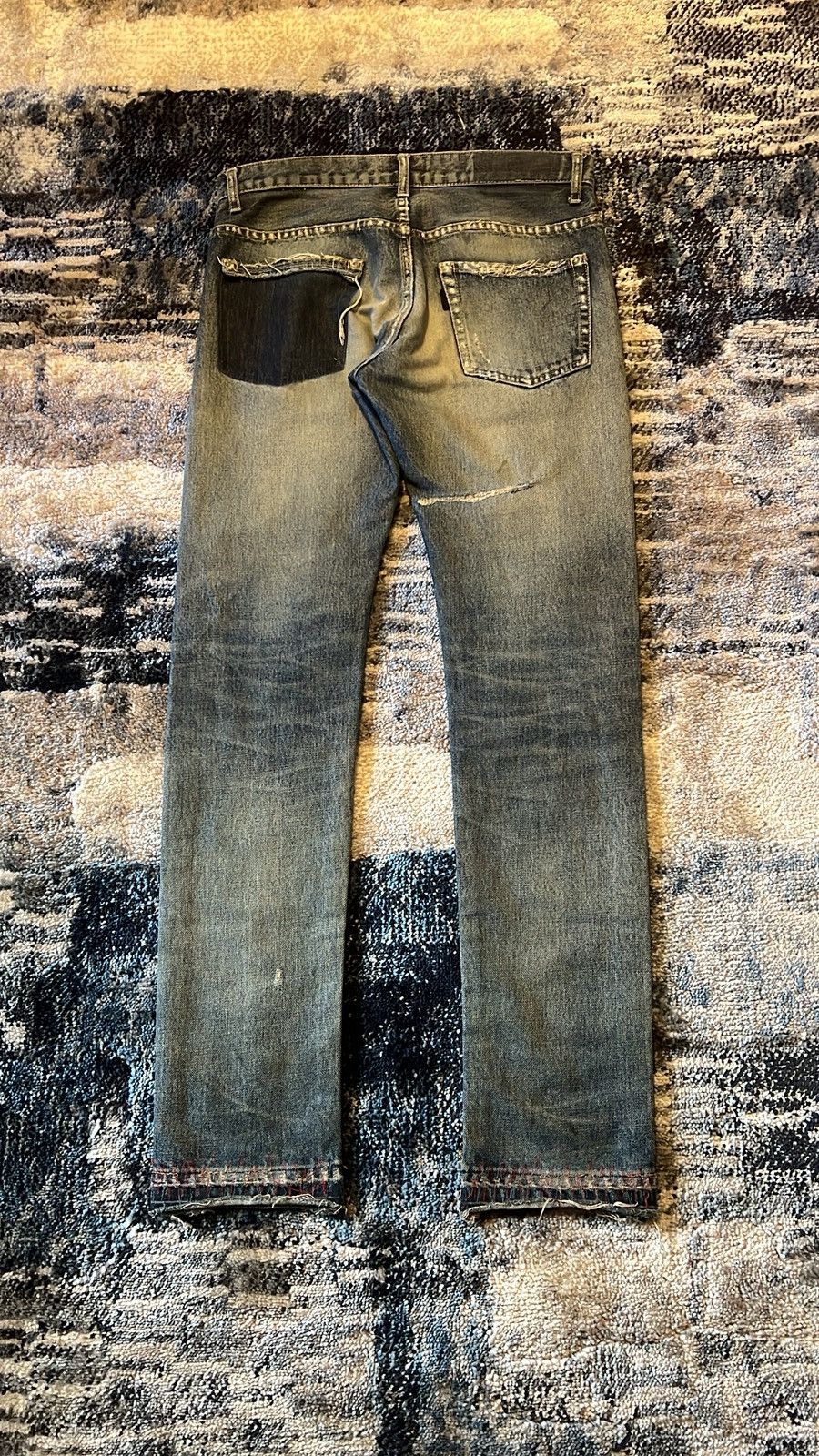 Jun Takahashi × Undercover SS10 Undercover Red Yarn 68 Denim Size US 31 - 2 Thumbnail