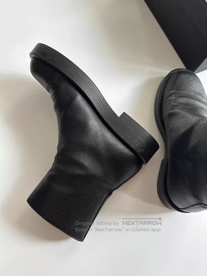 Ann Demeulemeester Ann Demeulemeester 22AW diagonal zipper mottled boots leat Size US 11.5 / IT 41.5 - 4 Thumbnail