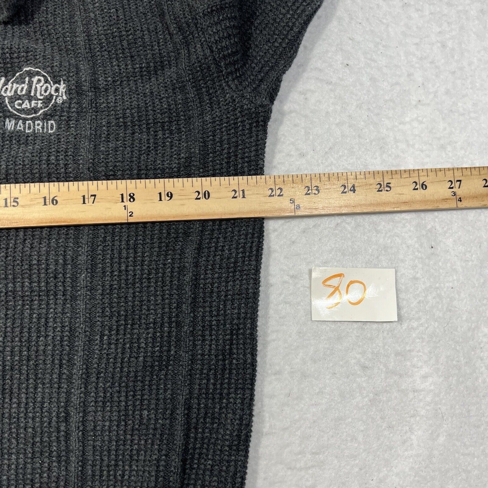 Hard Rock Cafe Vintage Hard Rock Cafe Madrid Henley Knit Sweater Gray Size S / US 4 / IT 40 - 7 Thumbnail
