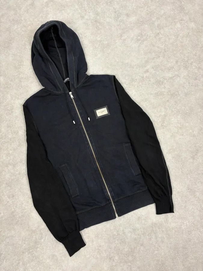 Dolce & Gabbana 2000s Dolce & Gabbana Two Tone Black & Navy Zip Hoodie Size US S / EU 44-46 / 1 - 4 Thumbnail