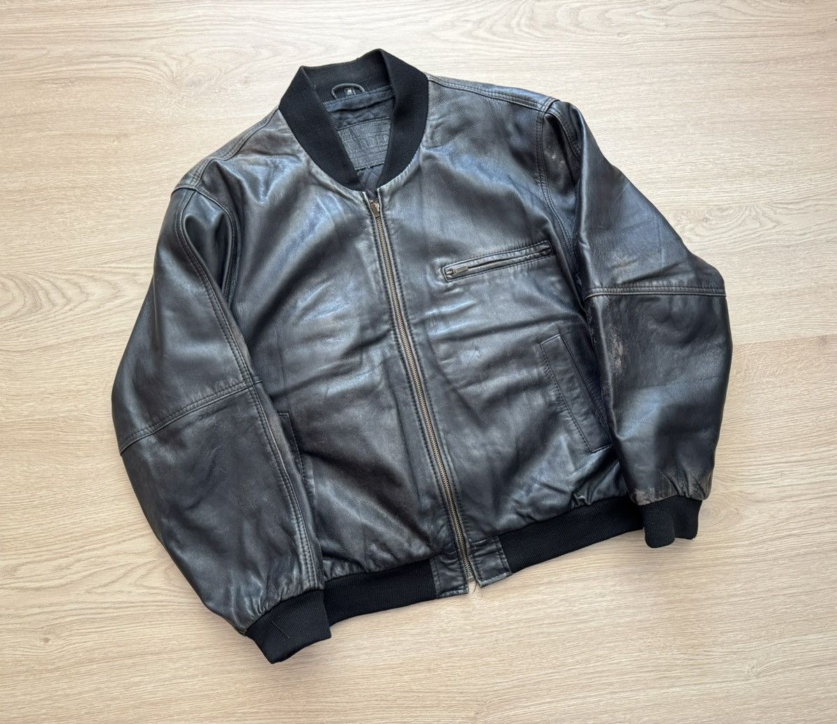 Genuine Leather Vintage Trader Genuine Leather Moto Racing Bomber Jacket Size US L / EU 52-54 / 3 - 1 Thumbnail
