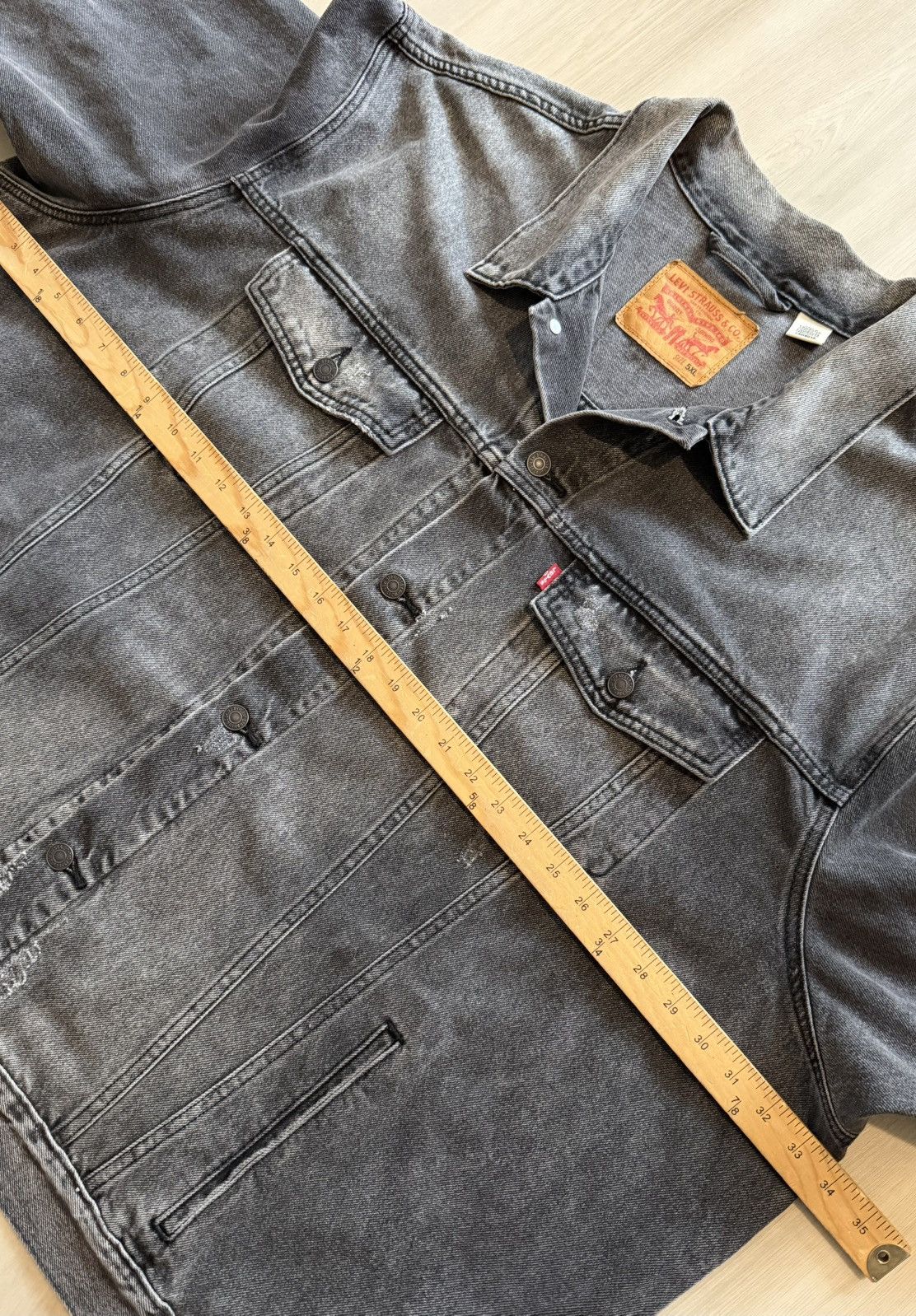 Levi's Levis Trucker Denim Jacket Mens 5XL Clean Faded Distressed Size US XXL / EU 58 / 5 - 4 Thumbnail