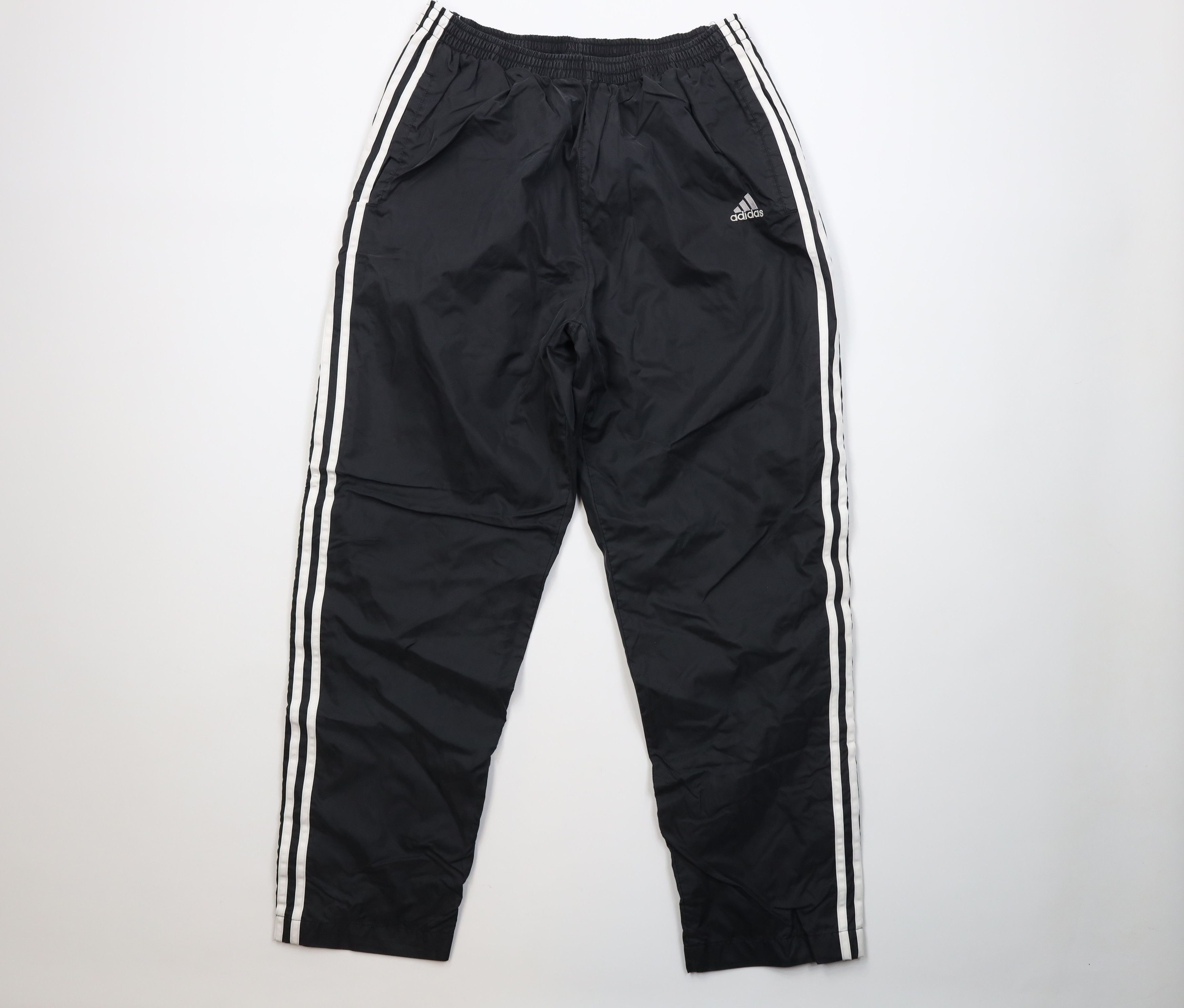 Vintage 90s Adidas Lined Wide Leg Tearaway Windbreaker Pants