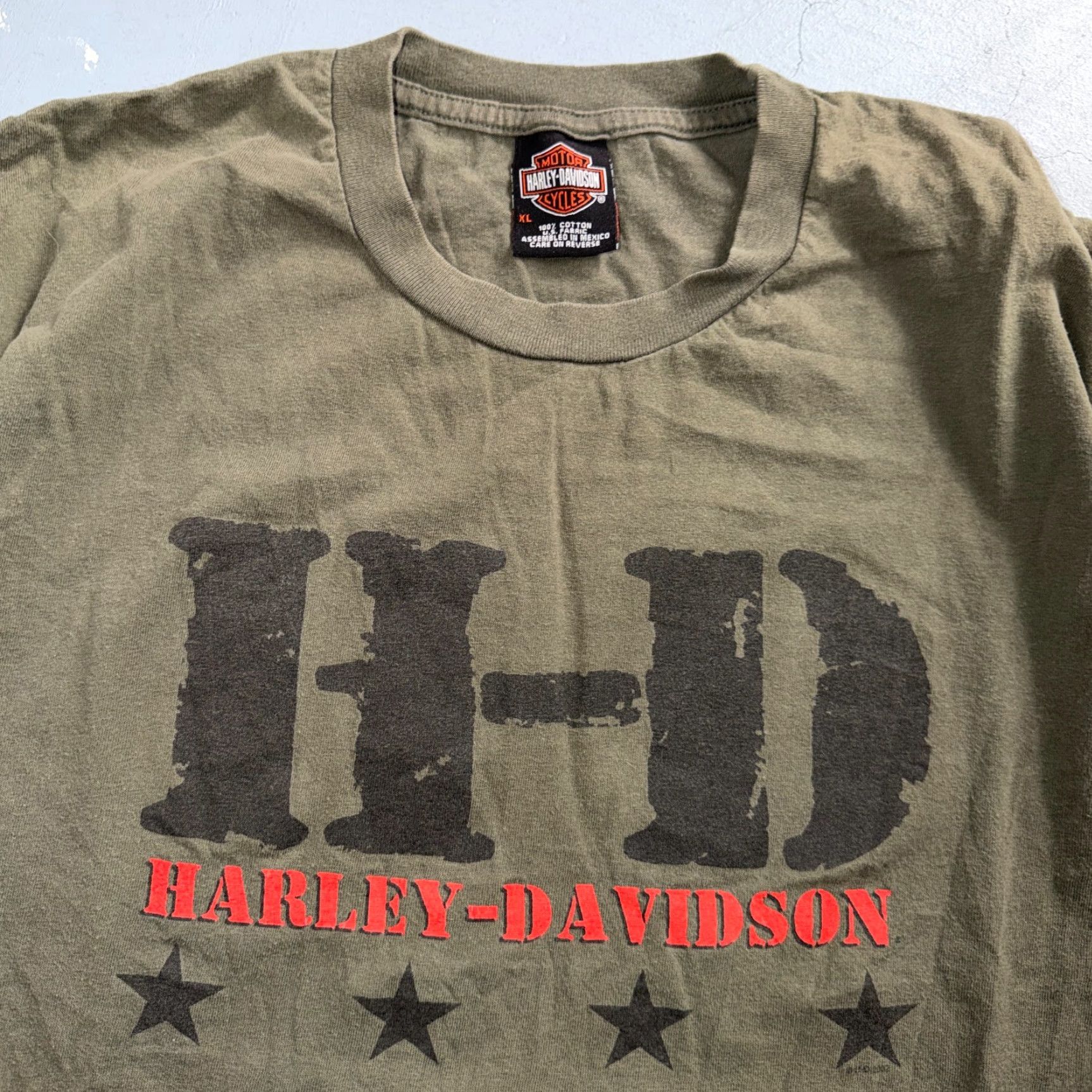 Harley Davidson VINTAGE Harley-Davidson Shirt XL Men Green Solid Graphic Print 80s 90s Motorcycle T-Shirt Size US XL / EU 56 / 4 - 2 Thumbnail