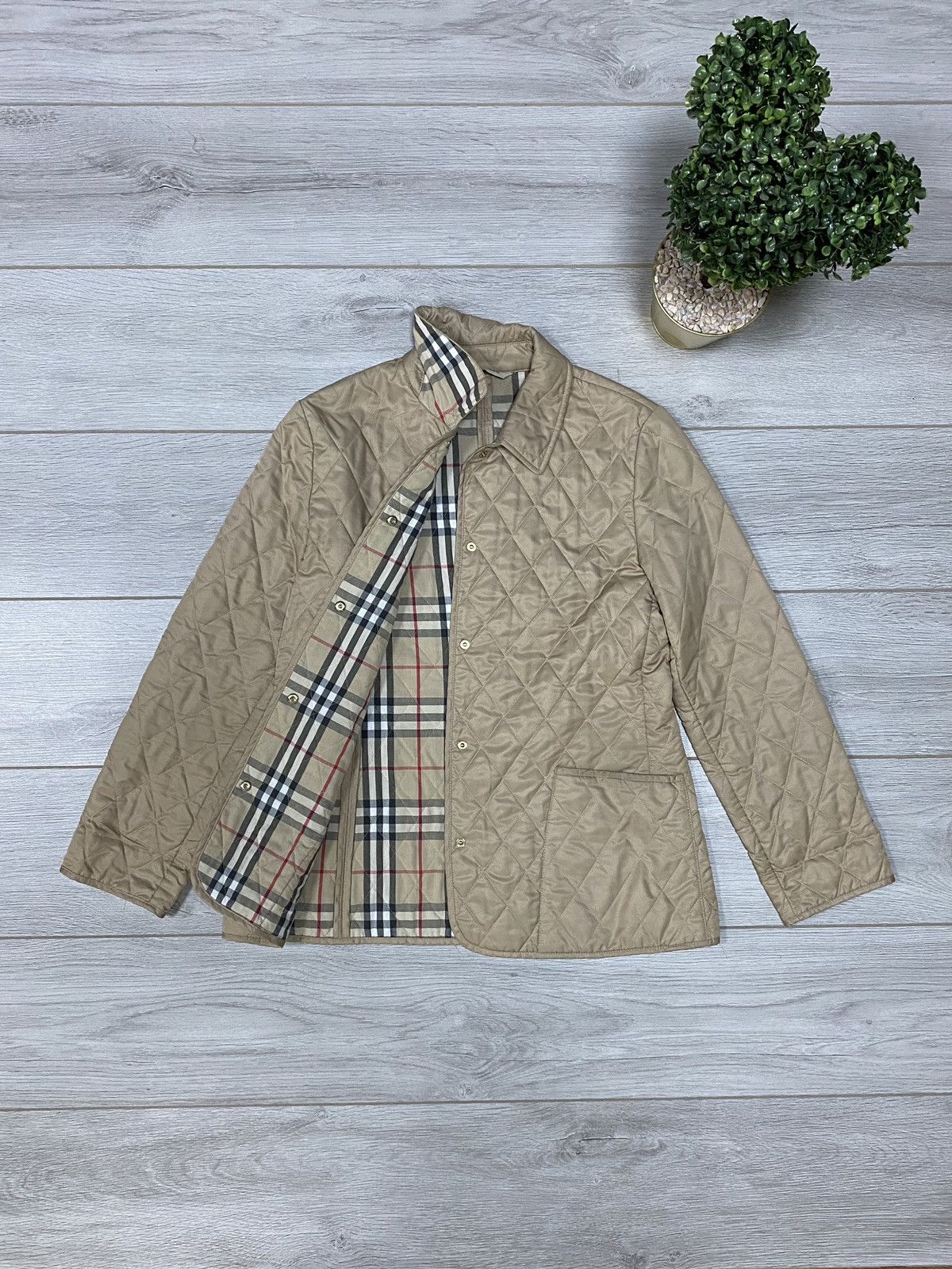 Burberry Burberry vintage quilted blue check navy jacket buttons Size US S / EU 44-46 / 1 - 3 Thumbnail