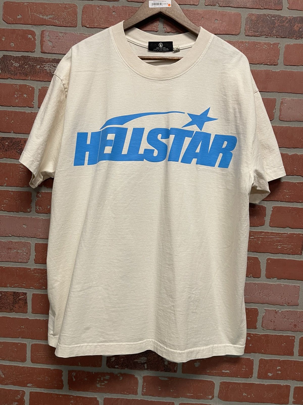 Size XL - Hellstar Classic Tee Shirt White/Blue Print