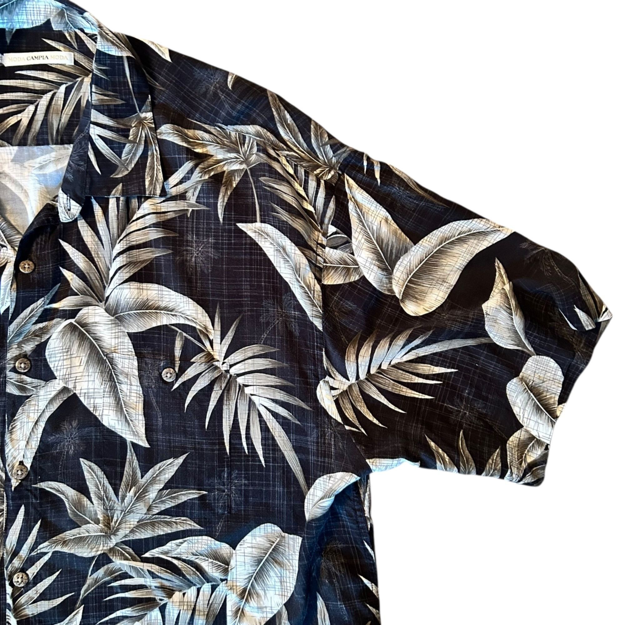 Campia Moda Campia Moda Black & White Tropical Summer Hawaiian Shirt Size US XL / EU 56 / 4 - 5 Thumbnail