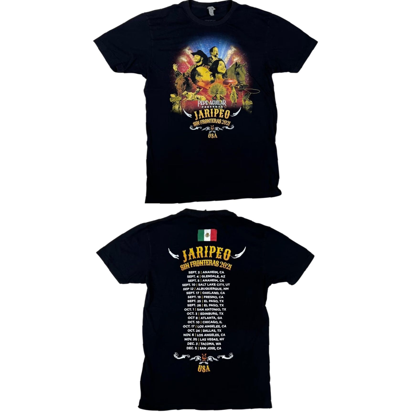 Next Level Pepe Aguilar Jaripeo Sin Fronteras 2021 Shirt Women's Medium Black Tour Size M / US 6-8 / IT 42-44 - 2 Thumbnail