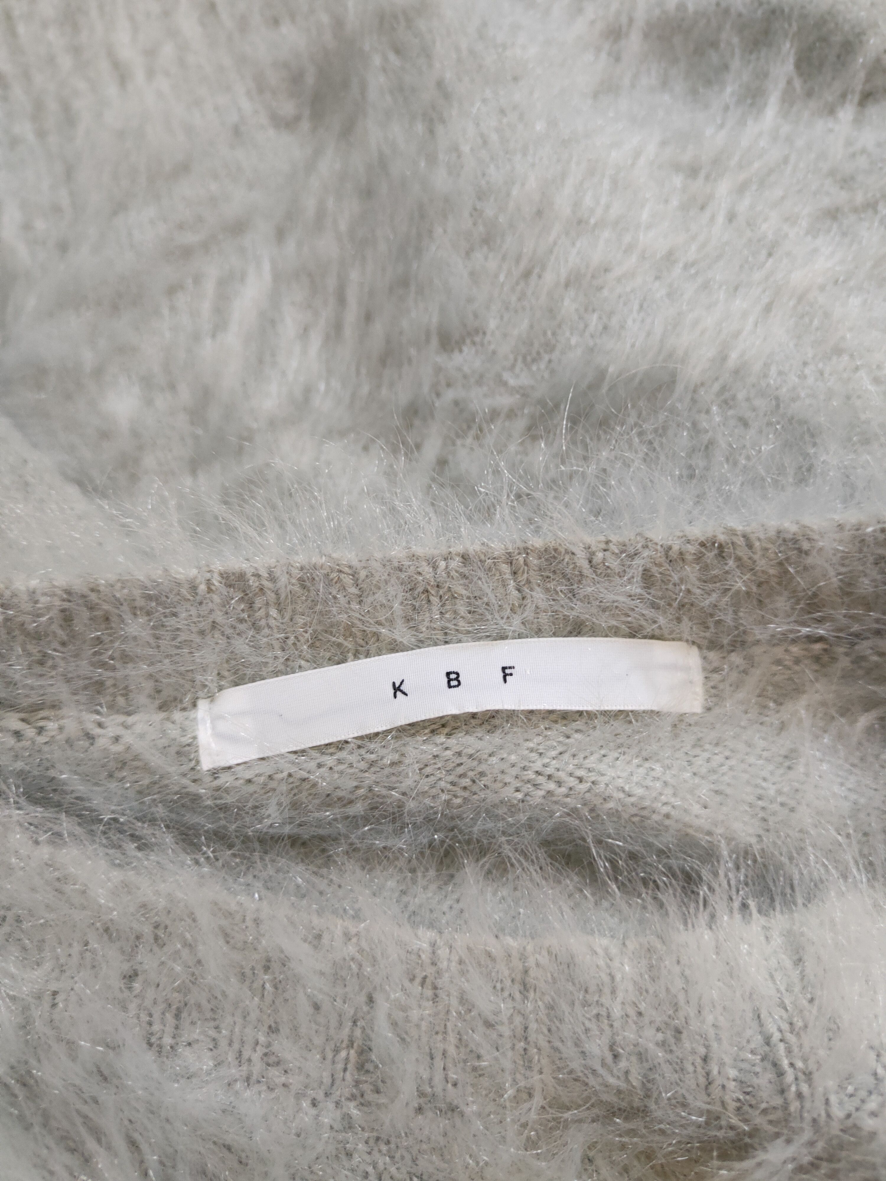 Vintage KBF Gray Shag Shaggy Fur Mohair Knitwear #S2095 Size XS / US 0-2 / IT 36-38 - 12 Thumbnail