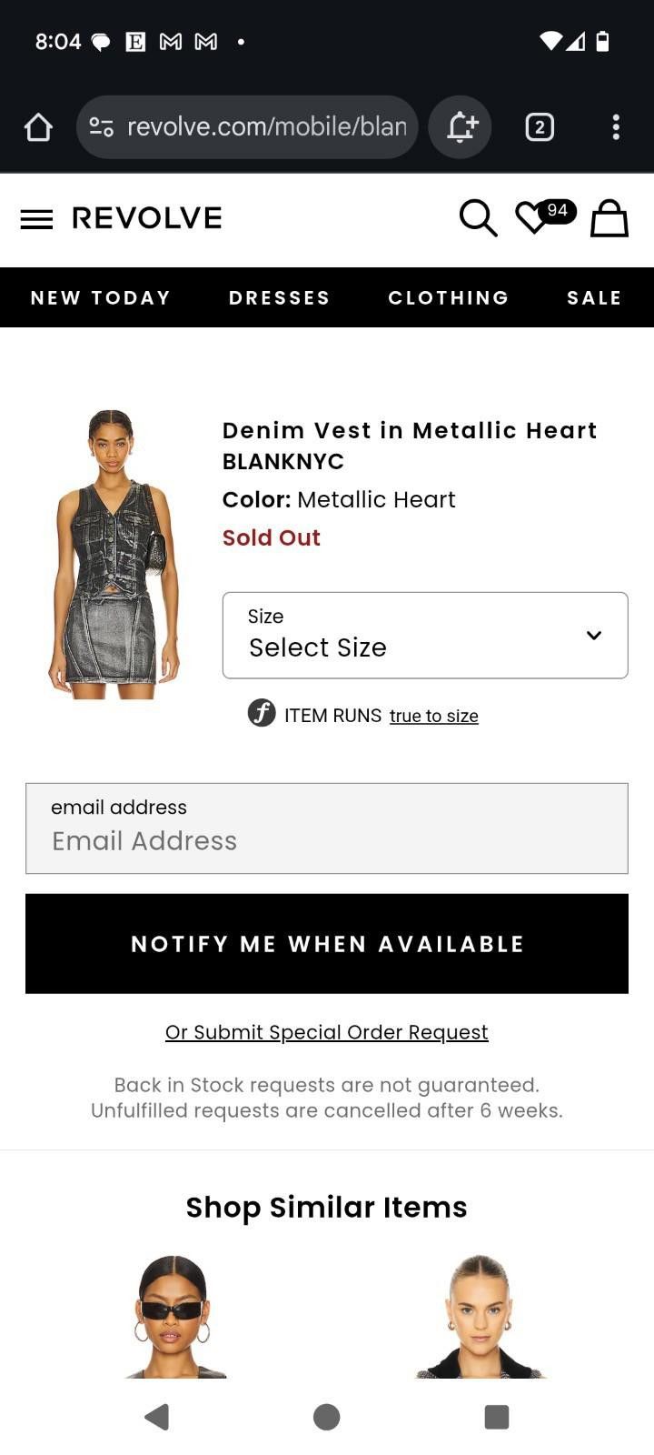 BLANKNYC New SOLD OUT NWT BLANKNYC Denim Vest in Metallic Heart Sz M Size M / US 6-8 / IT 42-44 - 6 Thumbnail