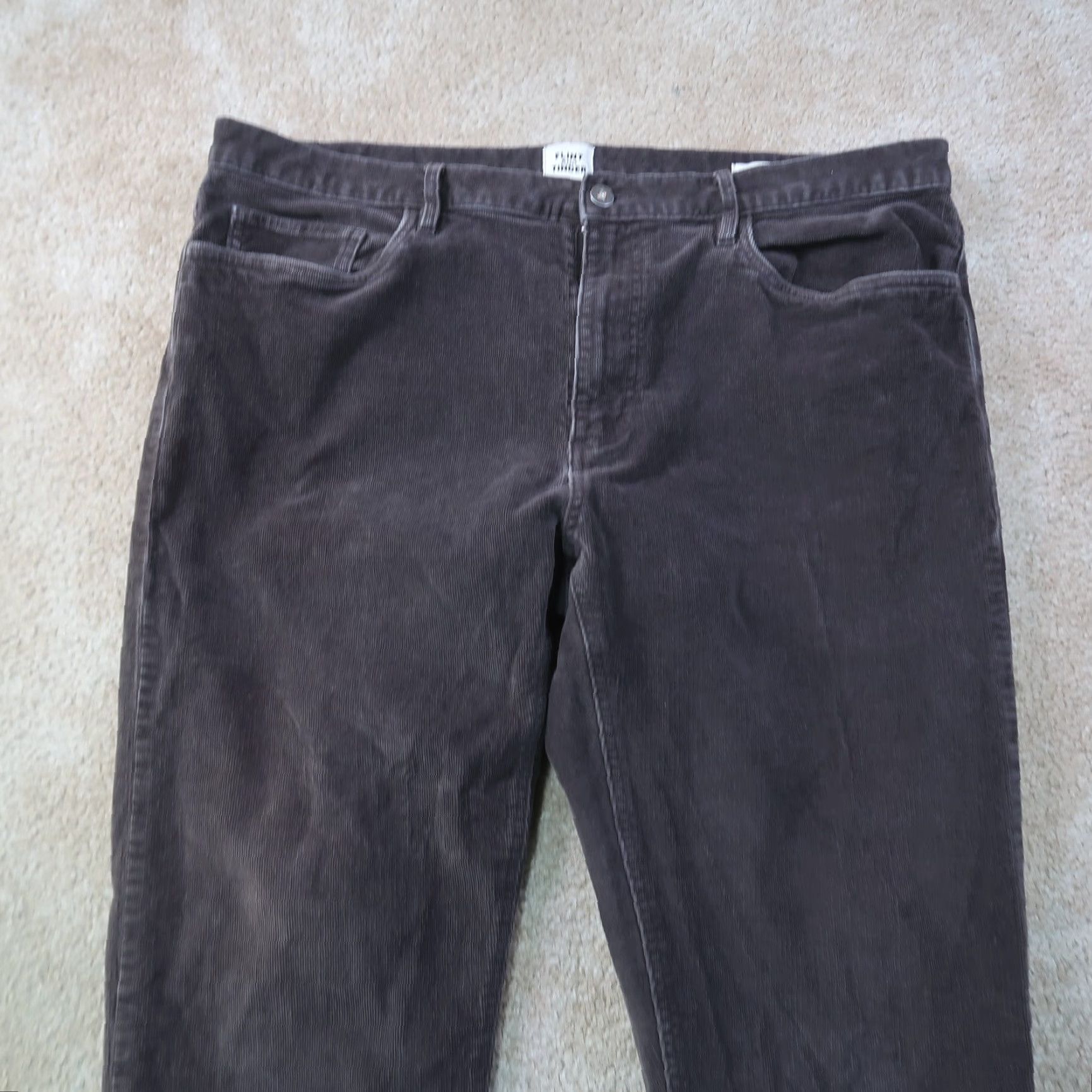 Flint And Tinder Flint And Tinder Slim Straight Leg Chino Pants Mens 38x34 Corduroy Brown 5-Pocket Design Regular Fit Stretch Inseam 34 Linen? Size US 38 / EU 54 - 2 Thumbnail
