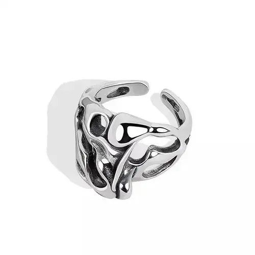 Other Abstract Ring Bubbles Silver Modern Punk Art Psychedelic Size ONE SIZE - 3 Thumbnail