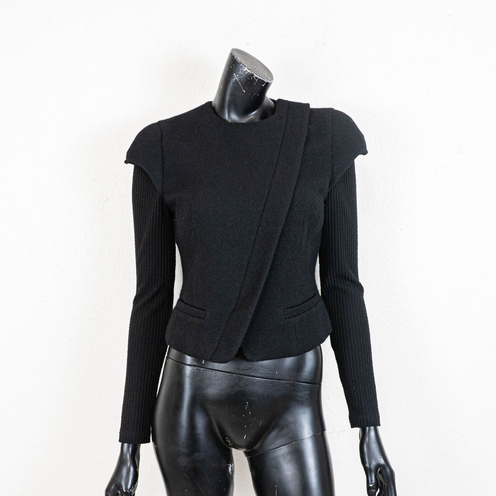 Other OUDE WAAG Moto zip Wool Jacket Knit sleeves size Medium Size M / US 6-8 / IT 42-44 - 2 Thumbnail