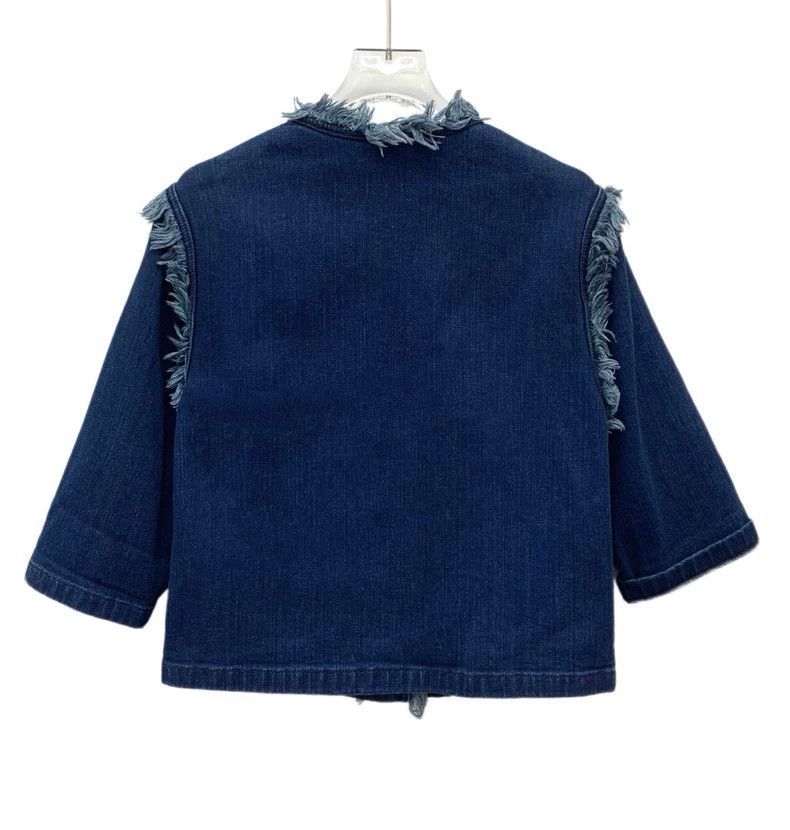 Louis Vuitton Louis Vuitton Navy multi-pocket fringed cotton crew neck d Size XXS / US 00 / IT 34 - 2 Thumbnail