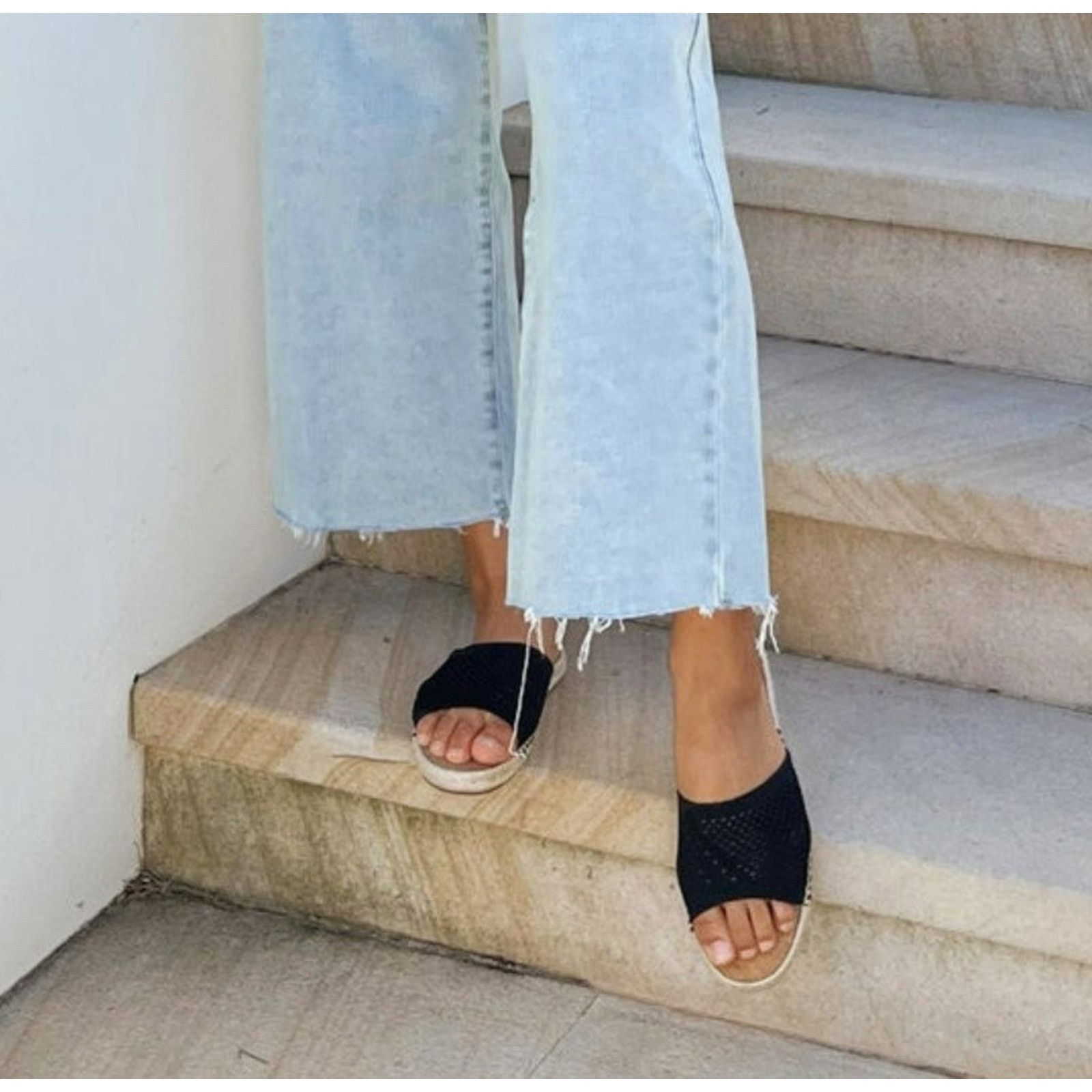 Other EMU Australia EBOR MAC espadrille slides sz 9 cork black Size US 9 / IT 39 - 6 Thumbnail