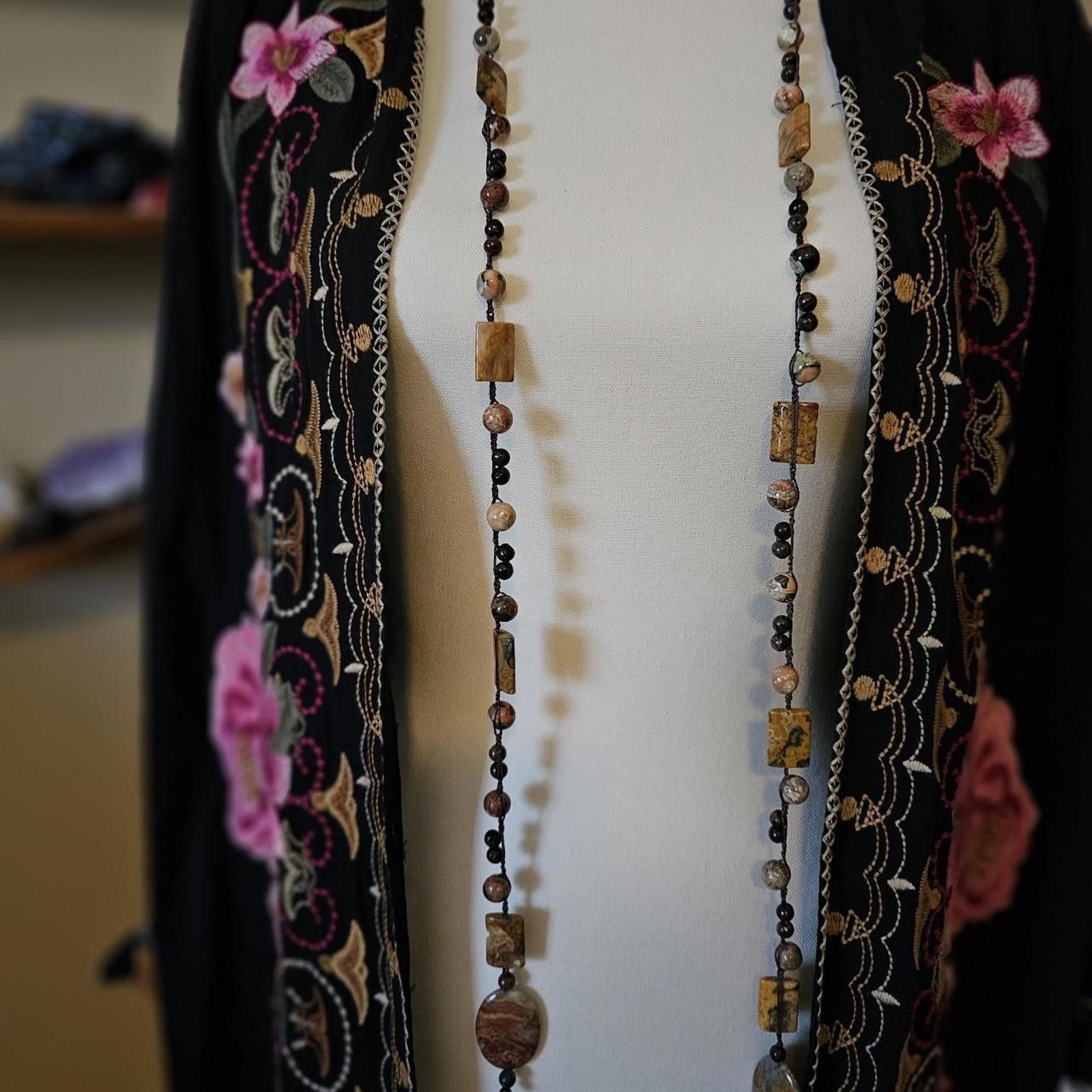 Designer Handmade Gemstone Lariat Style Necklace Size ONE SIZE - 3 Thumbnail