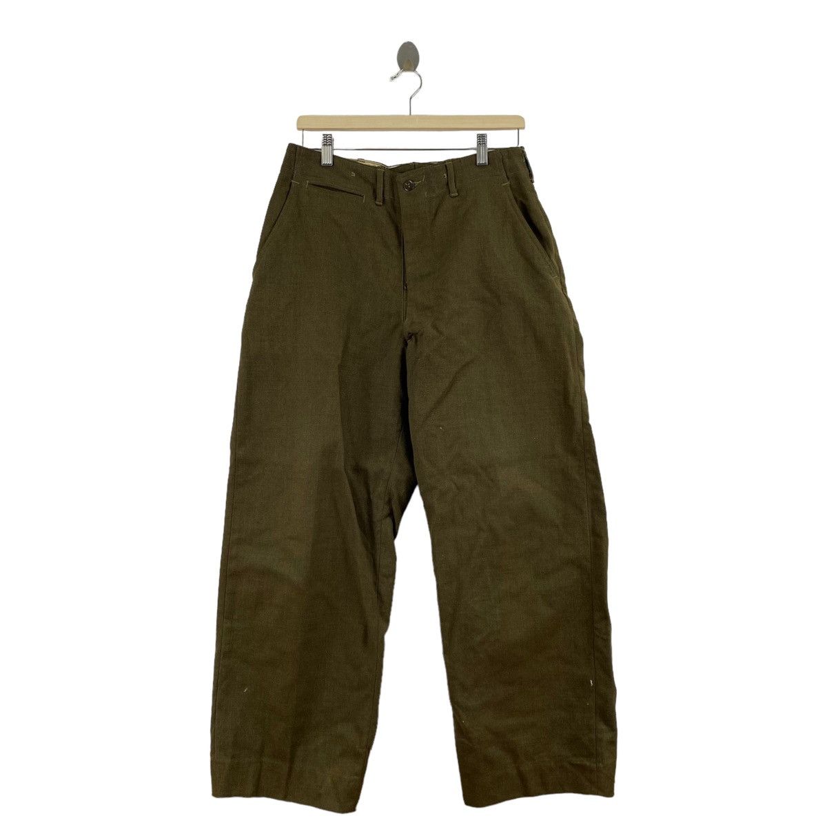Vintage Vintage 60s USA WW2 Utility Army Soldier Wool Pant Size US 30 / EU 46 - 1 Thumbnail