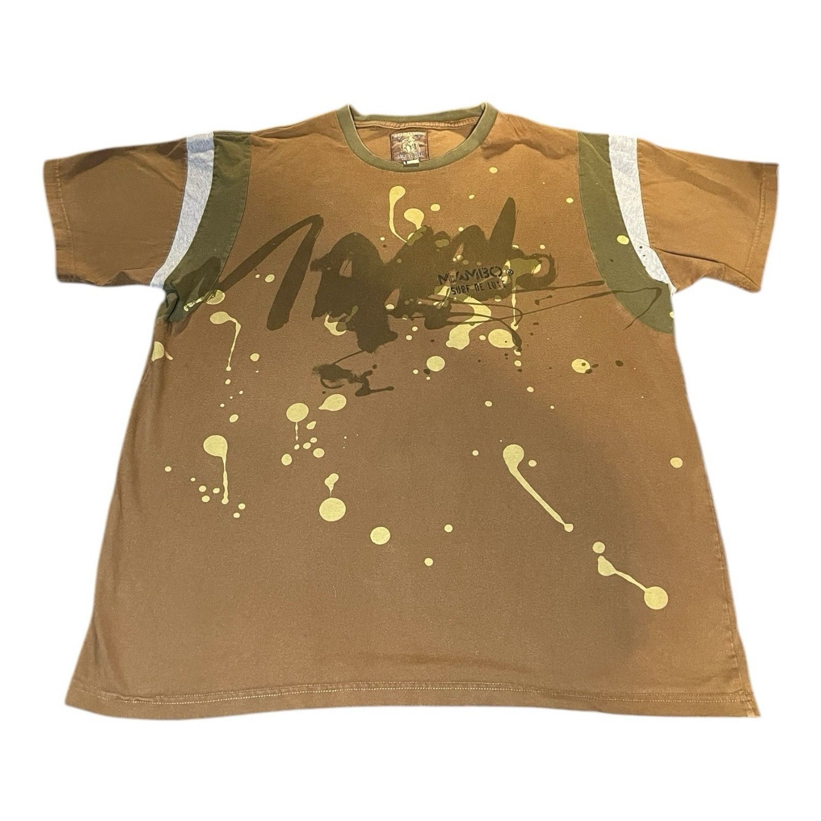 Mambo VTG Y2K Mambo Surf De Luxe Graphic T-Shirt XL Army Brown Size US XL / EU 56 / 4 - 1 Thumbnail