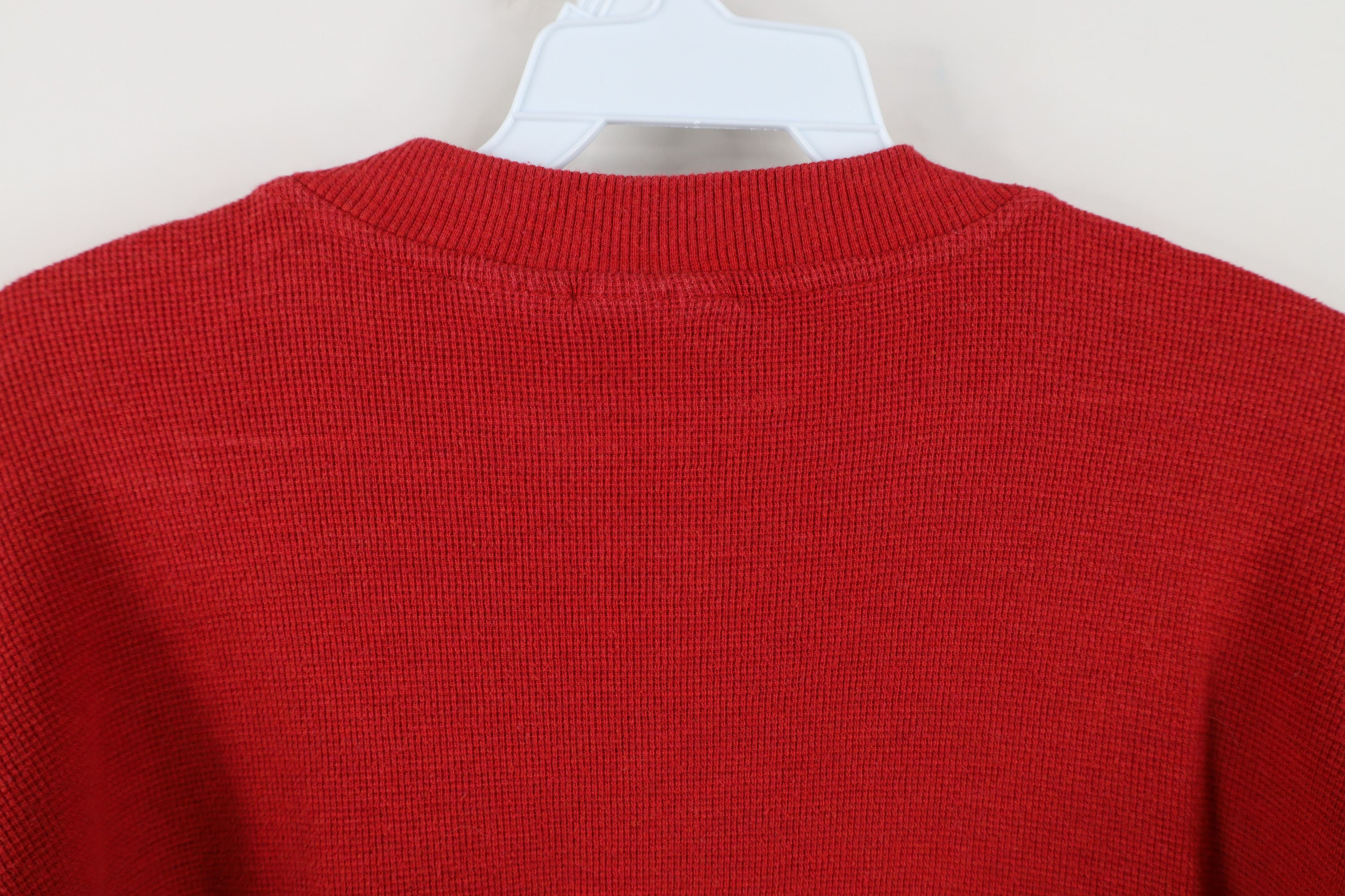 L.L. Bean Vintage LL Bean Waffle Knit Long Sleeve Henley T-Shirt Red Size US S / EU 44-46 / 1 - 11 Thumbnail