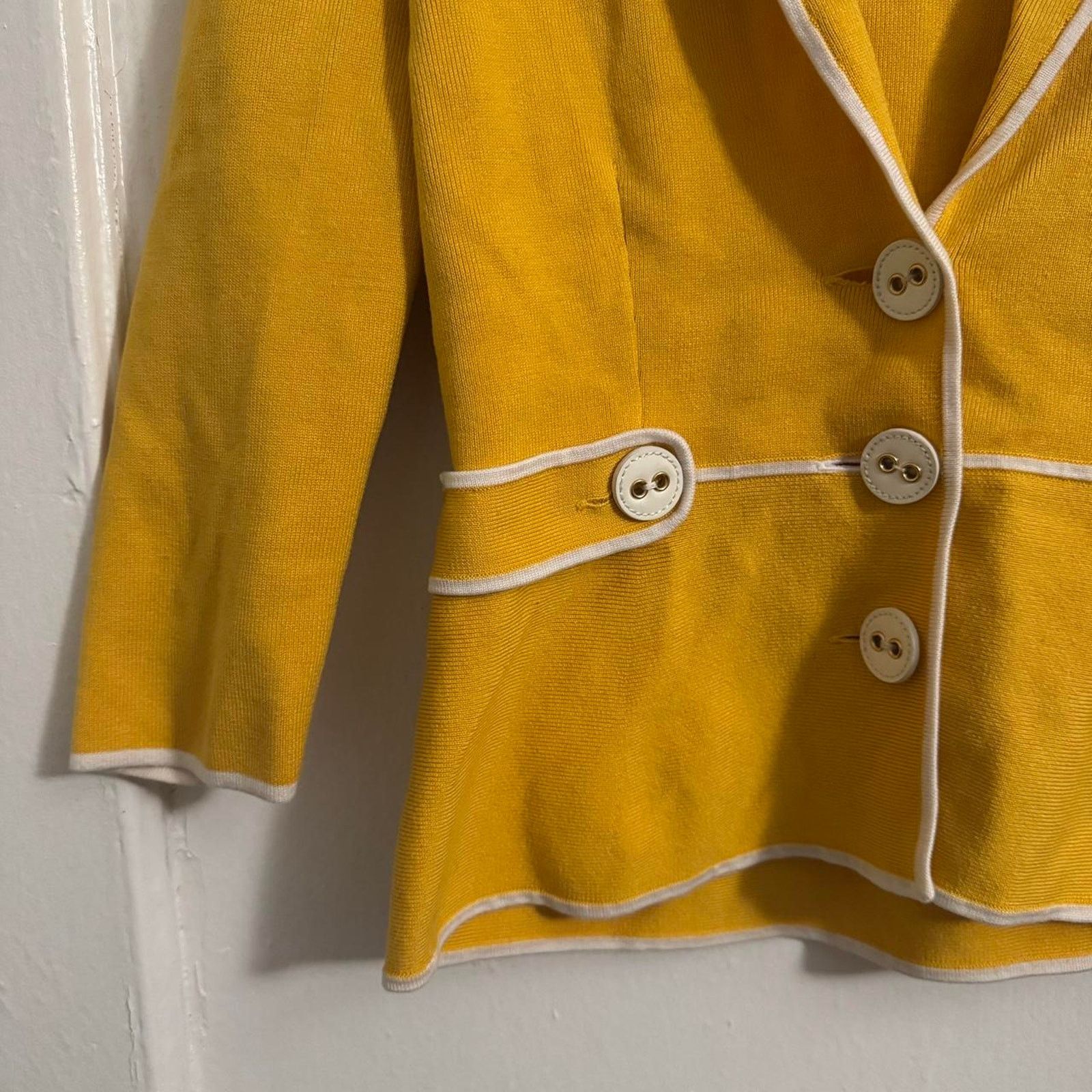 Jones New York Jones New York Yellow Piped Soft Blazer Dark Academia Preppy Size S / US 4 / IT 40 - 7 Thumbnail