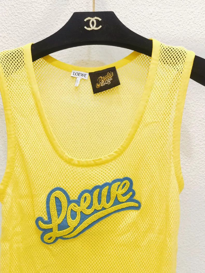 Loewe LOEWE Yellow lettering mesh vest Size S / US 4 / IT 40 - 6 Thumbnail