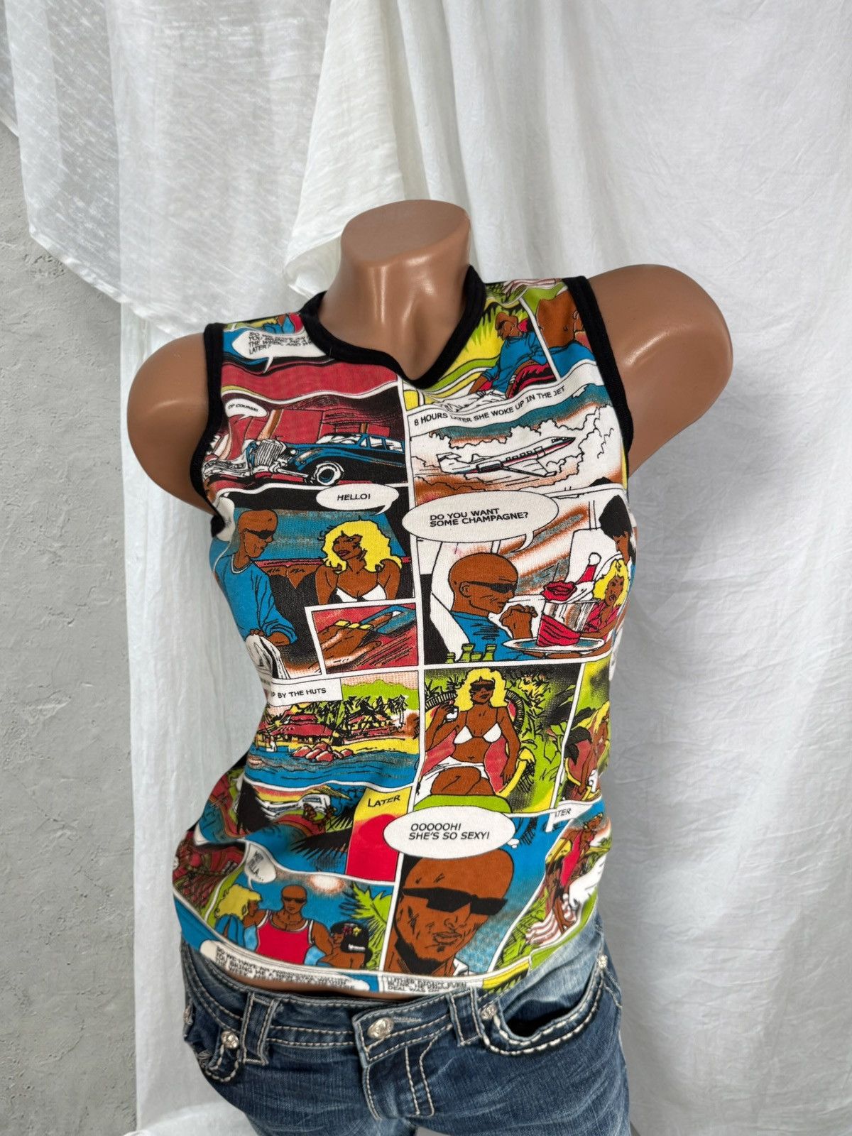 Hysteric Glamour 2000’s Aesthetic Vintage Y2K Glamour Comics Print Tank Top Size M / US 6-8 / IT 42-44 - 1 Thumbnail