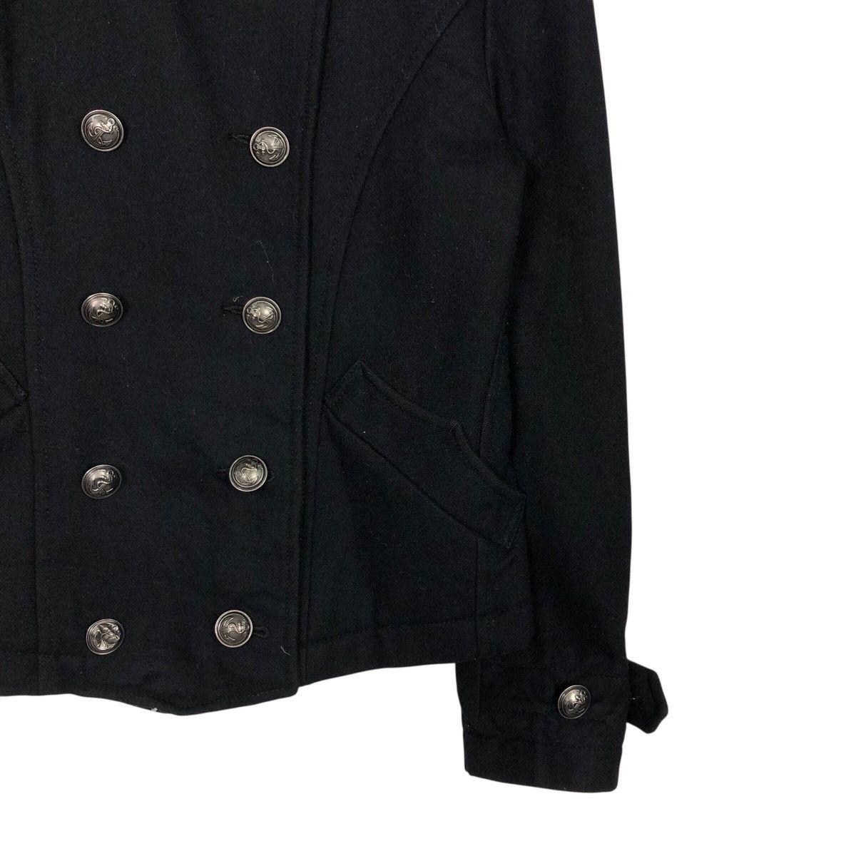 PPFM 📌Rich Black Wool Biker Jacket PPFM Mink Fur Hoodie Size US M / EU 48-50 / 2 - 6 Thumbnail