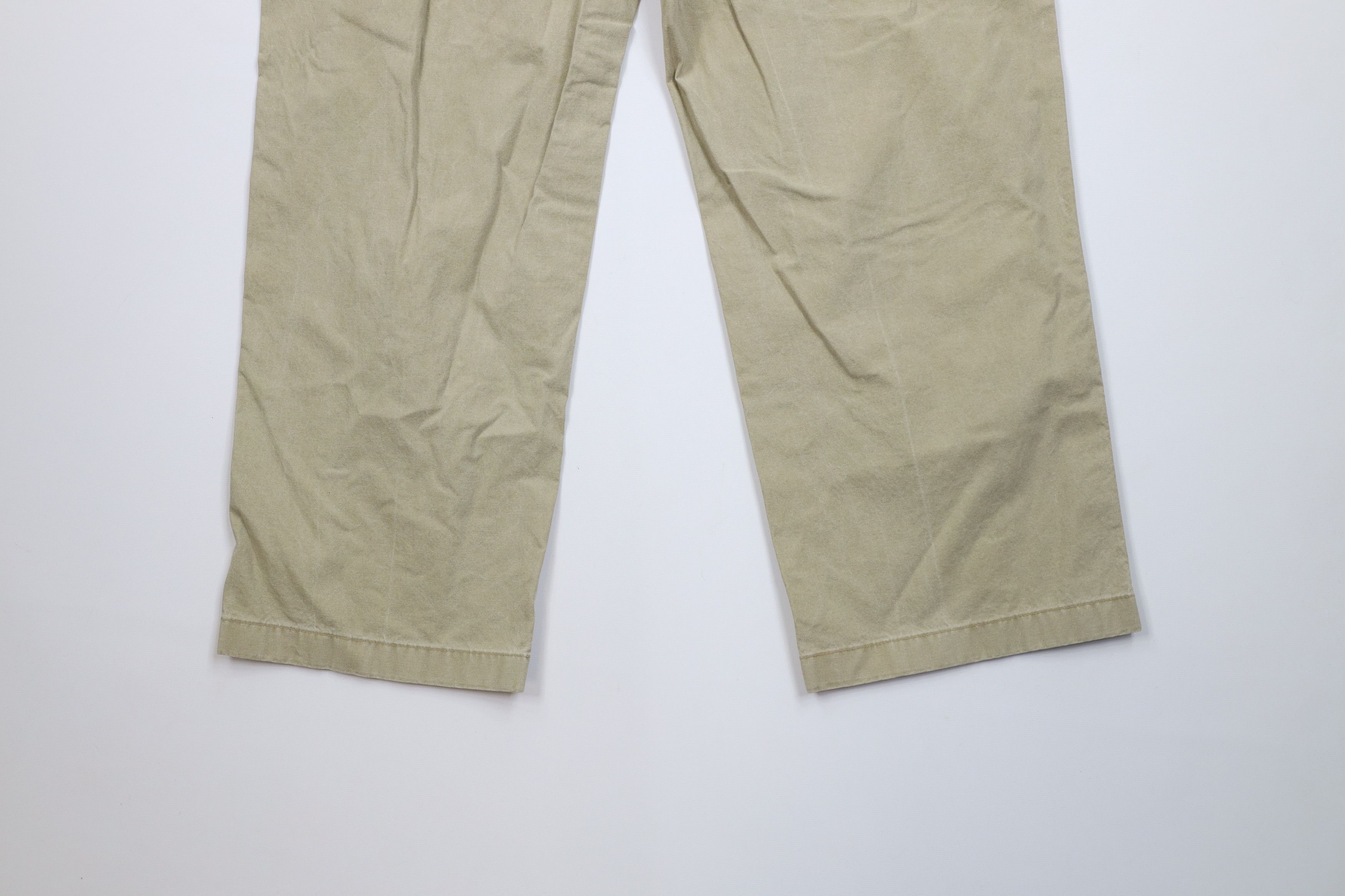 L.L. Bean Vintage 90s LL Bean Wide Leg Cargo Pants Beige Cotton Size US 34 / EU 50 - 12 Thumbnail