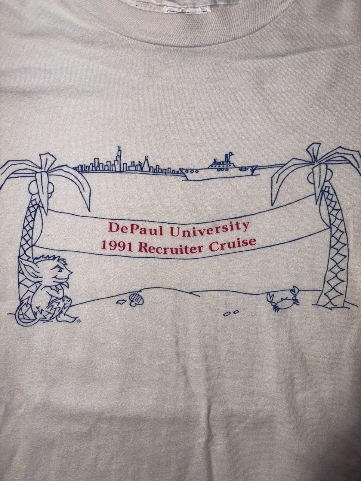 Hanes DePaul University Blue Demons Cruise Chicago Skyline Cartoon Size US XL / EU 56 / 4 - 2 Thumbnail