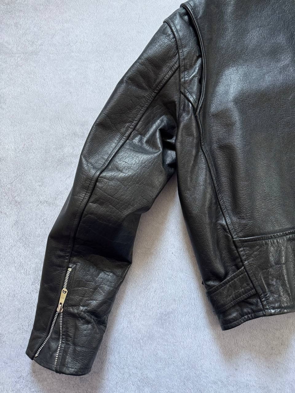 Leather Vintage 90s Biker Jacket Heavy Leather Size US M / EU 48-50 / 2 - 4 Thumbnail