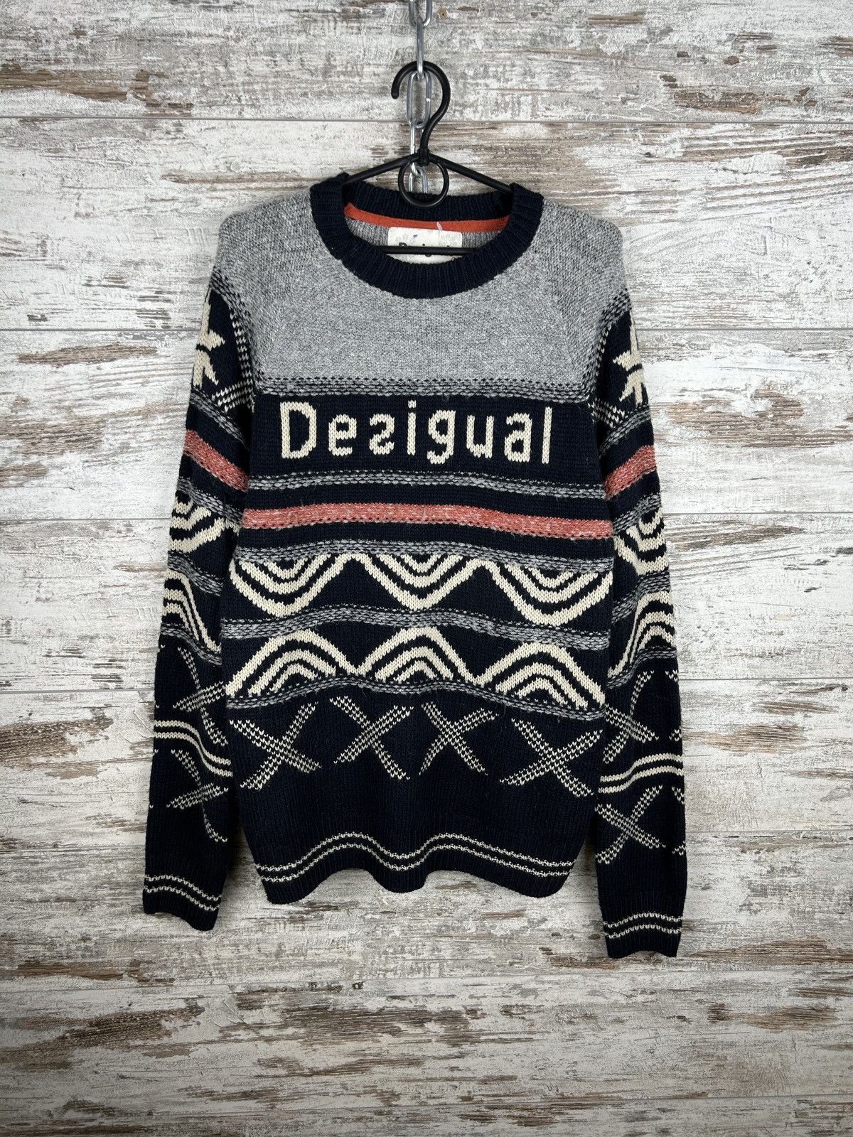 Desigual Mens Vintage Desigual Sweater big logo luxury rare y2k Size US M / EU 48-50 / 2 - 2 Thumbnail
