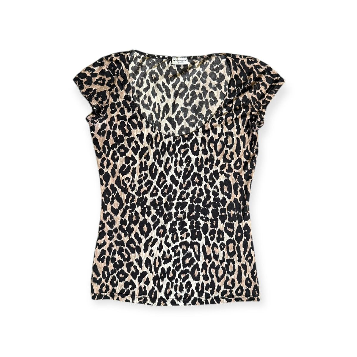 Dolce & Gabbana Dolce & Gabbana Leopard Print Fitted Top Y2K Size S / US 4 / IT 40 - 1 Thumbnail