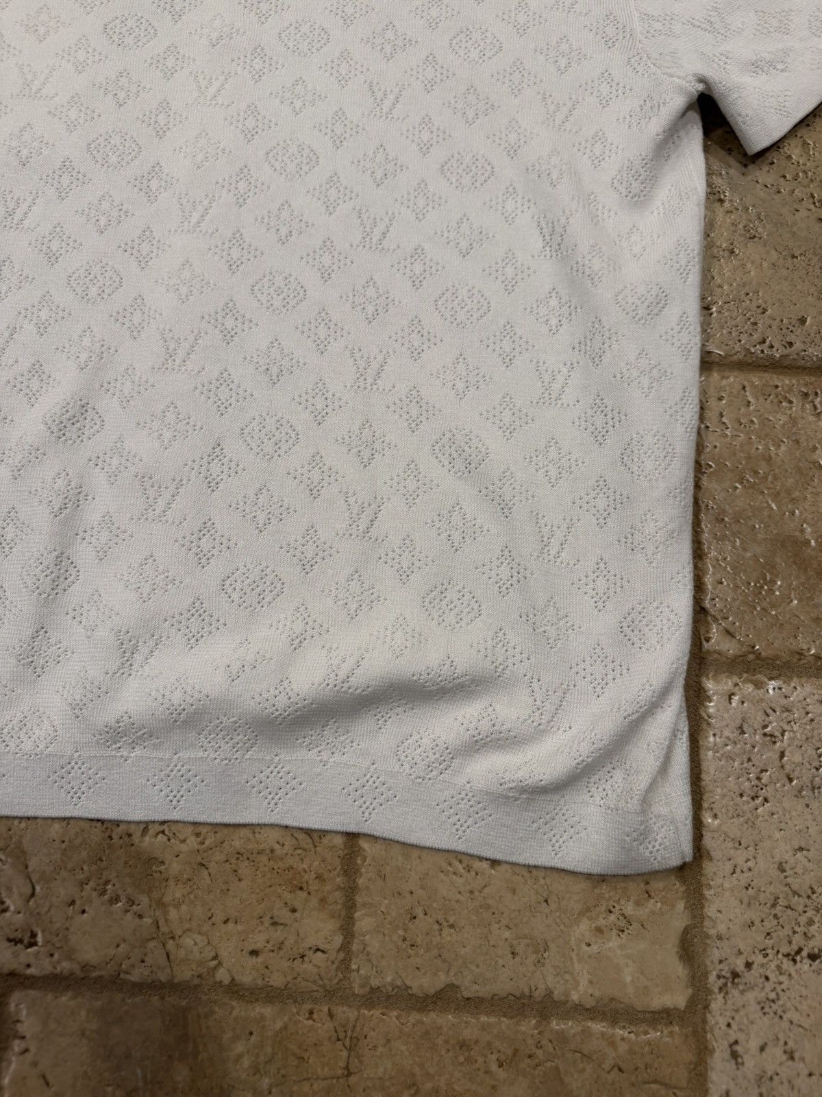 Louis Vuitton Louis Vuitton Monogram Pointelle White Short-Sleeved Shirt Size US XS / EU 42 / 0 - 14 Thumbnail