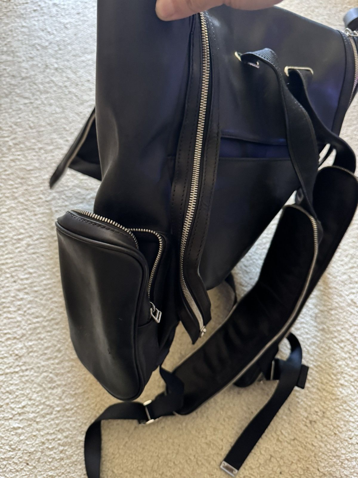 Hood By Air Hood By Air Black Leather Backpack – OS Size ONE SIZE - 5 Thumbnail