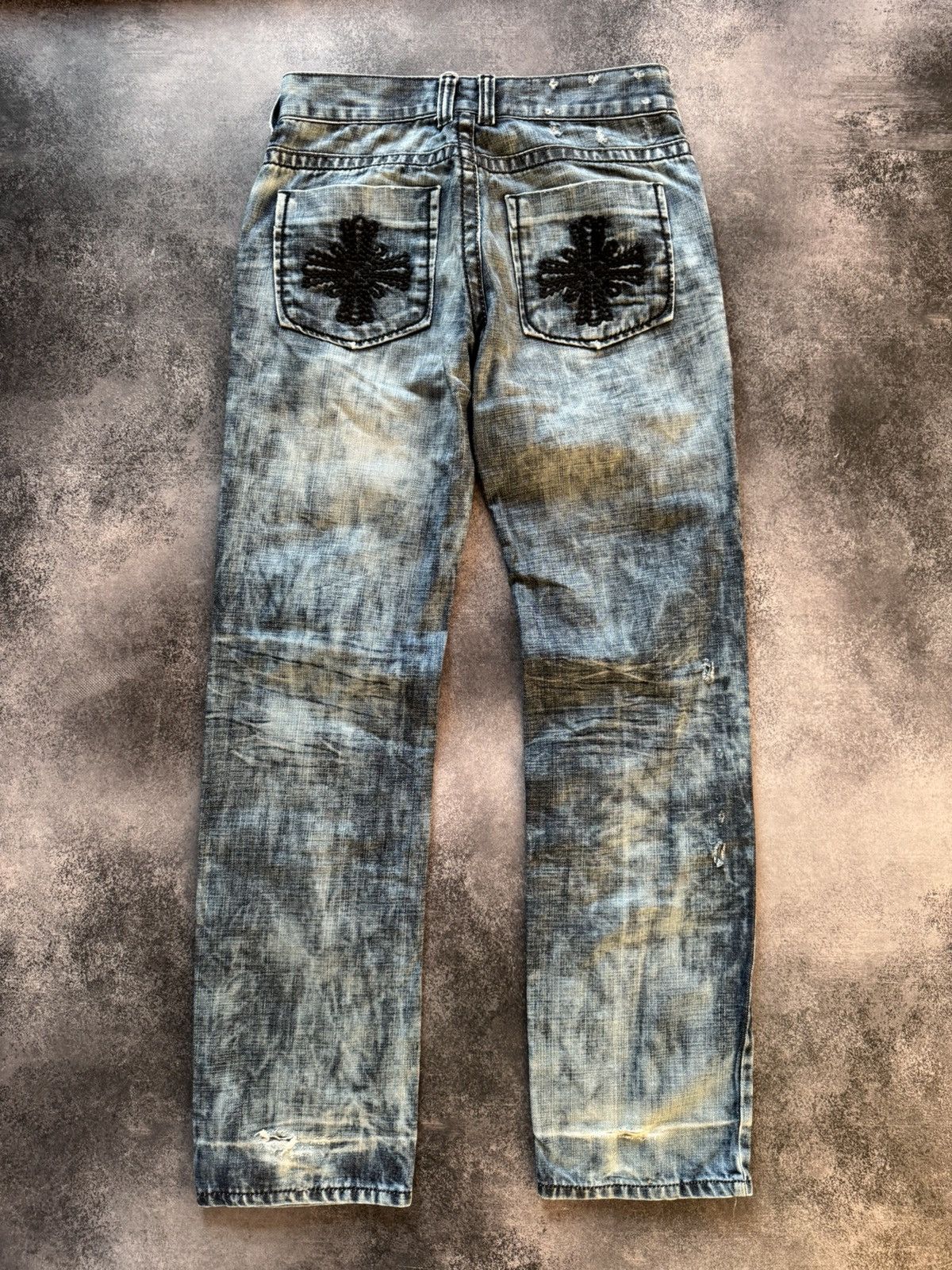 Vintage Philipp Plein Embroidered Pocket Flared Jeans