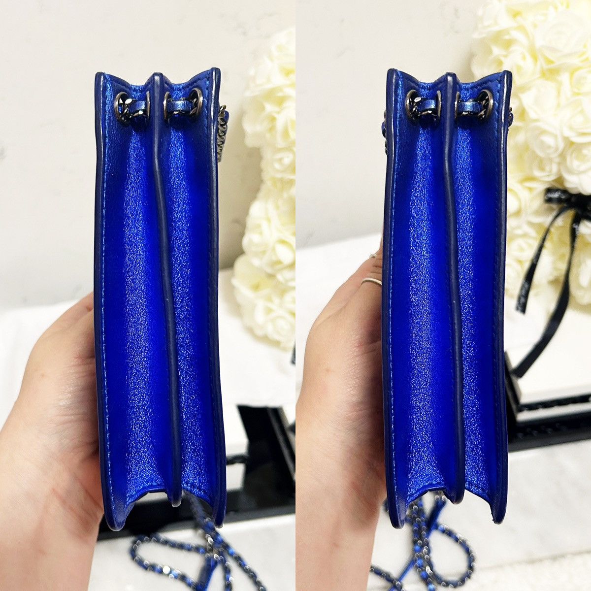 Chanel Authentic Chanel RARE Electric Blue Patent WOC Crossbody Bag Size ONE SIZE - 5 Thumbnail