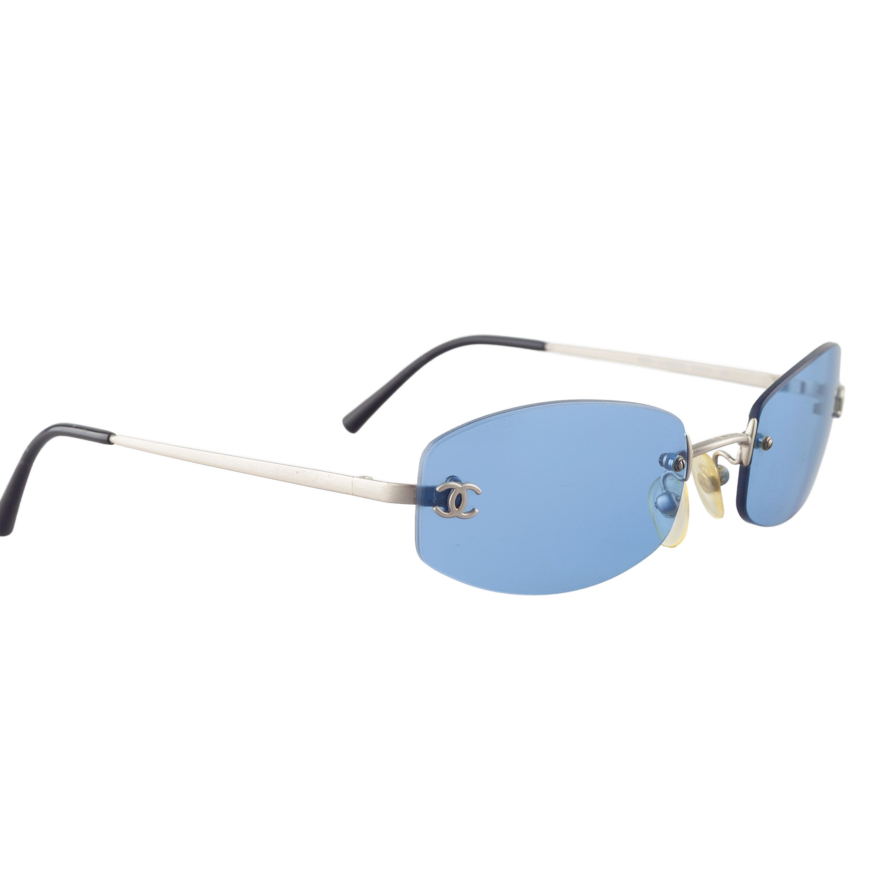 Chanel Chanel 4002 c.103/72 Vintage Blue Oval Sunglasses Size ONE SIZE - 3 Thumbnail
