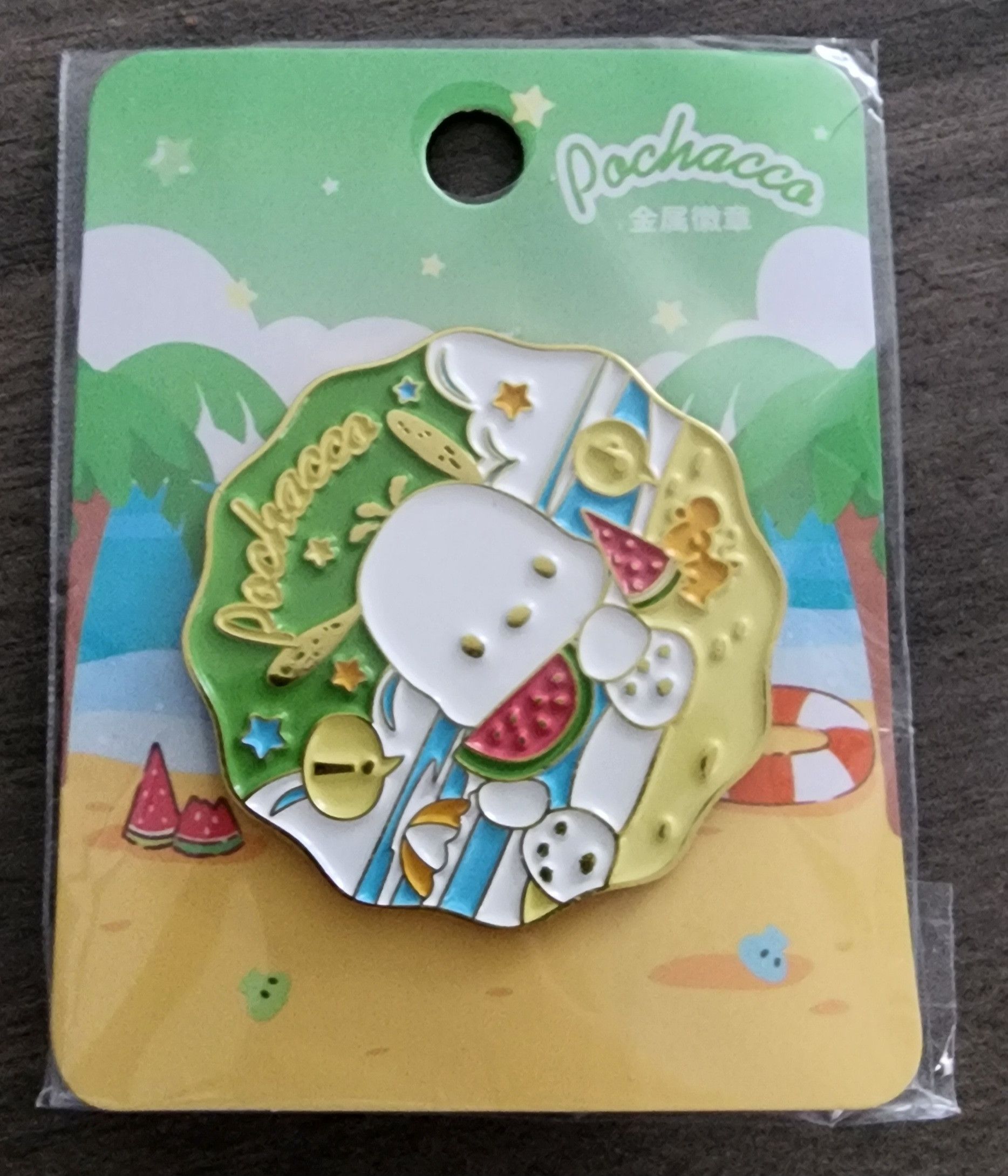 Unkwn New Sanrio Hello Kitty Friends Beach Pin Pochacco Watermelon ...