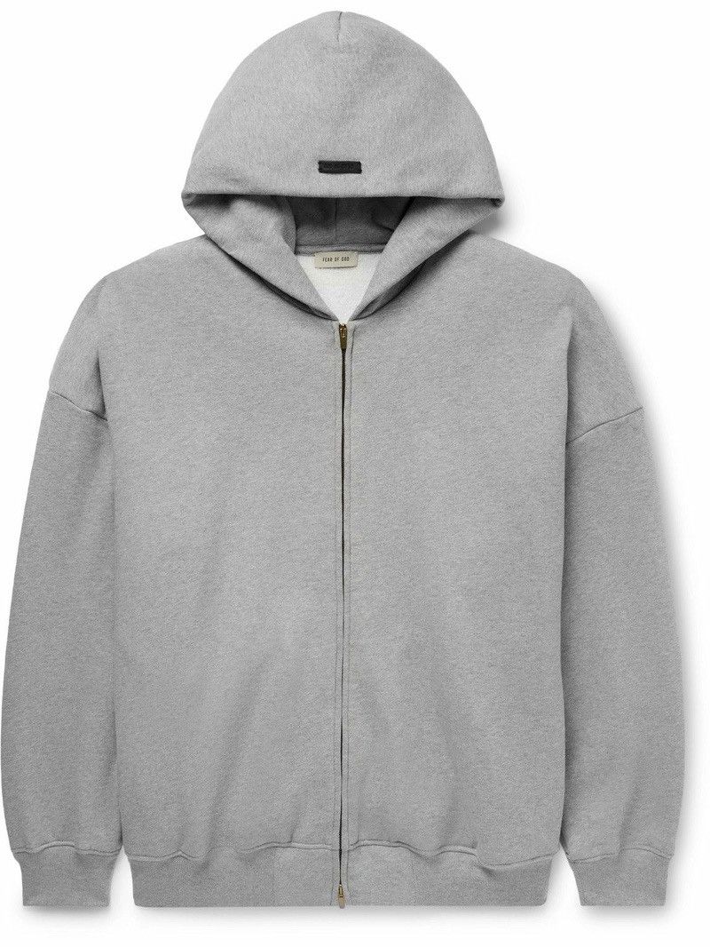 Fear of God Fear of God Eternal Logo Flocked Cotton Jersey Zip Up Hoodie Size US XL / EU 56 / 4 - 1 Thumbnail