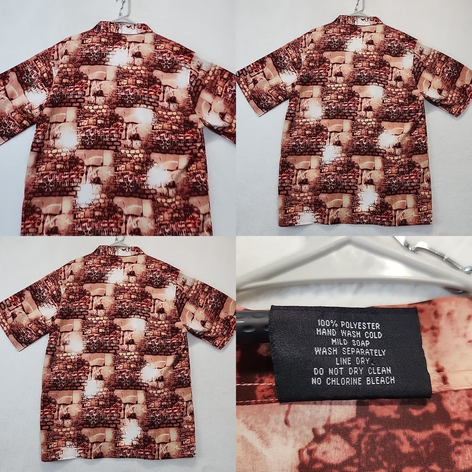 Southpole VINTAGE SOUTHPOLE Shirt Men’s XL Red Bricks Graffiti Y2K Short Sleeve Beach Vacation Size US XL / EU 56 / 4 - 9 Thumbnail
