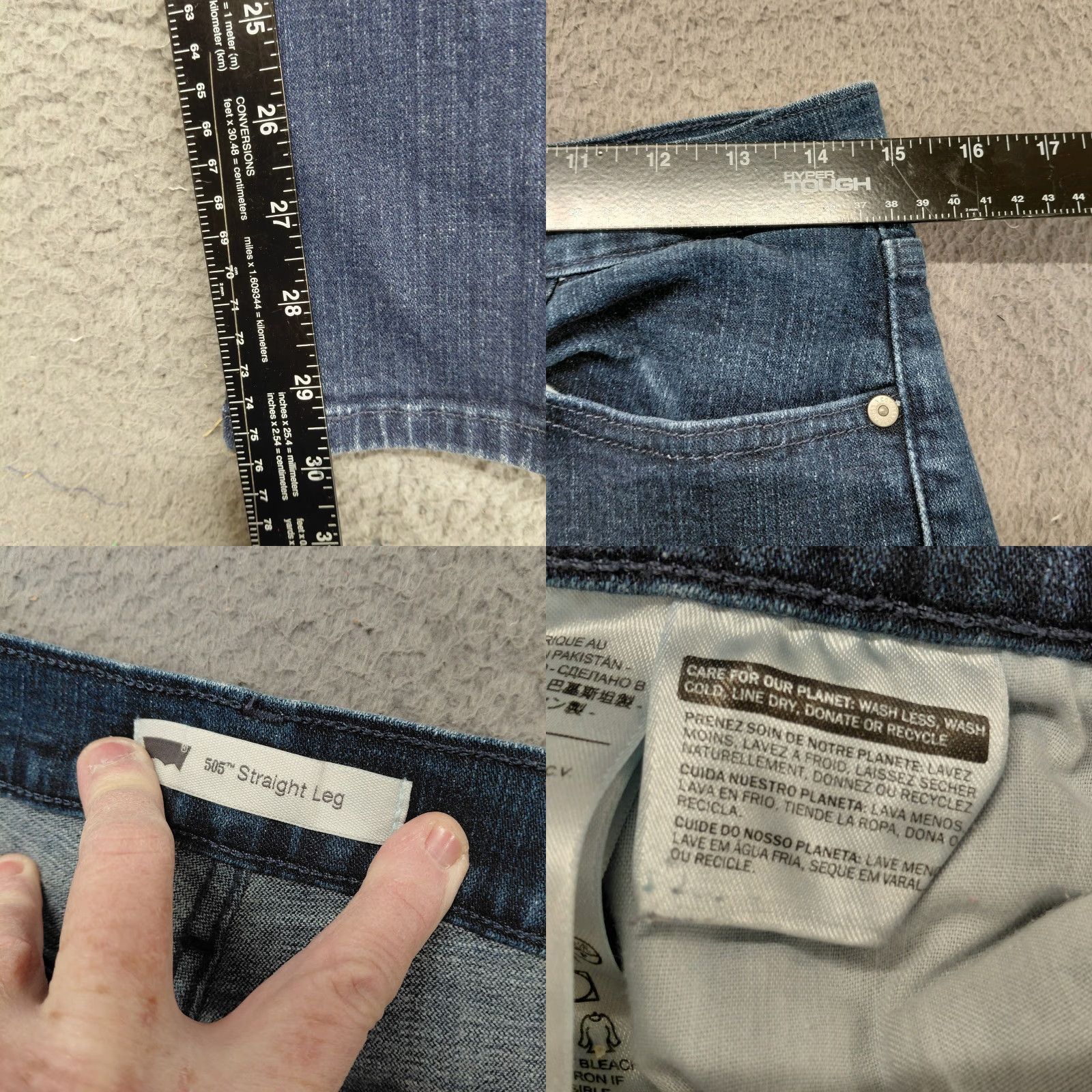 Levi's Levi’s 505 Jeans Womens Size 10M 30x32 Blue Dark Wash Embroidered Denim Pockets Size 32" / US 10 / IT 46 - 8 Thumbnail