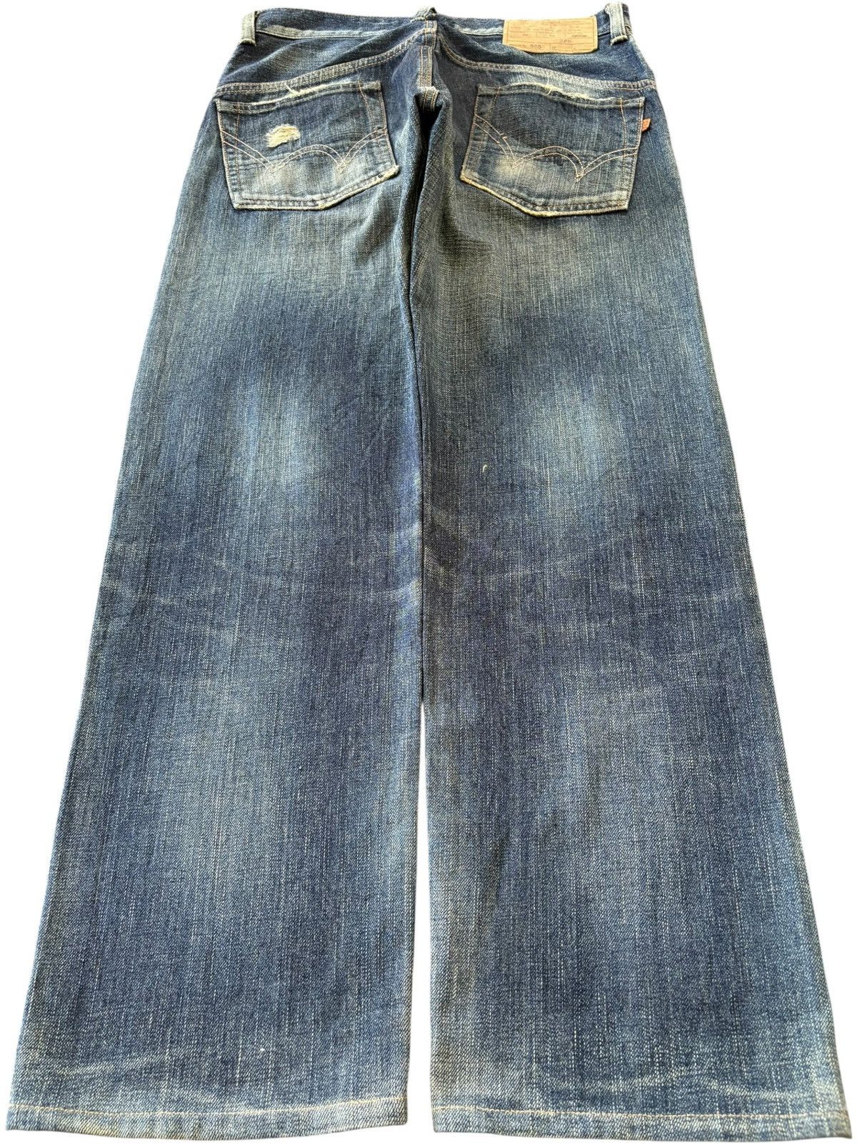 Edwin Vintage Edwin 505 Selvedge Distressed Baggy Heavy Jeans Size US 33 - 3 Thumbnail