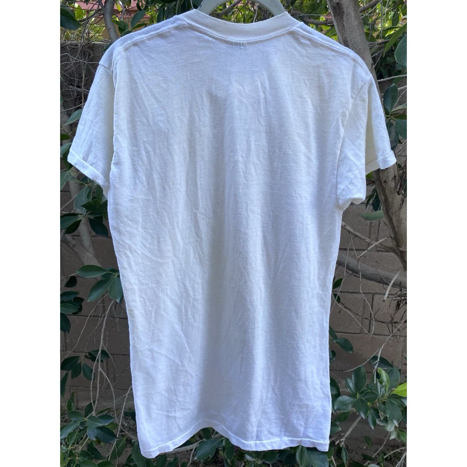 JCPenney VINTAGE JCPenney Blank White T-Shirt 38 USA 50/50 Fortrel Cotton Poly Short Sleeve Men's Shirt 1970s Rockabilly White fits Men Size US M / EU 48-50 / 2 - 4 Thumbnail