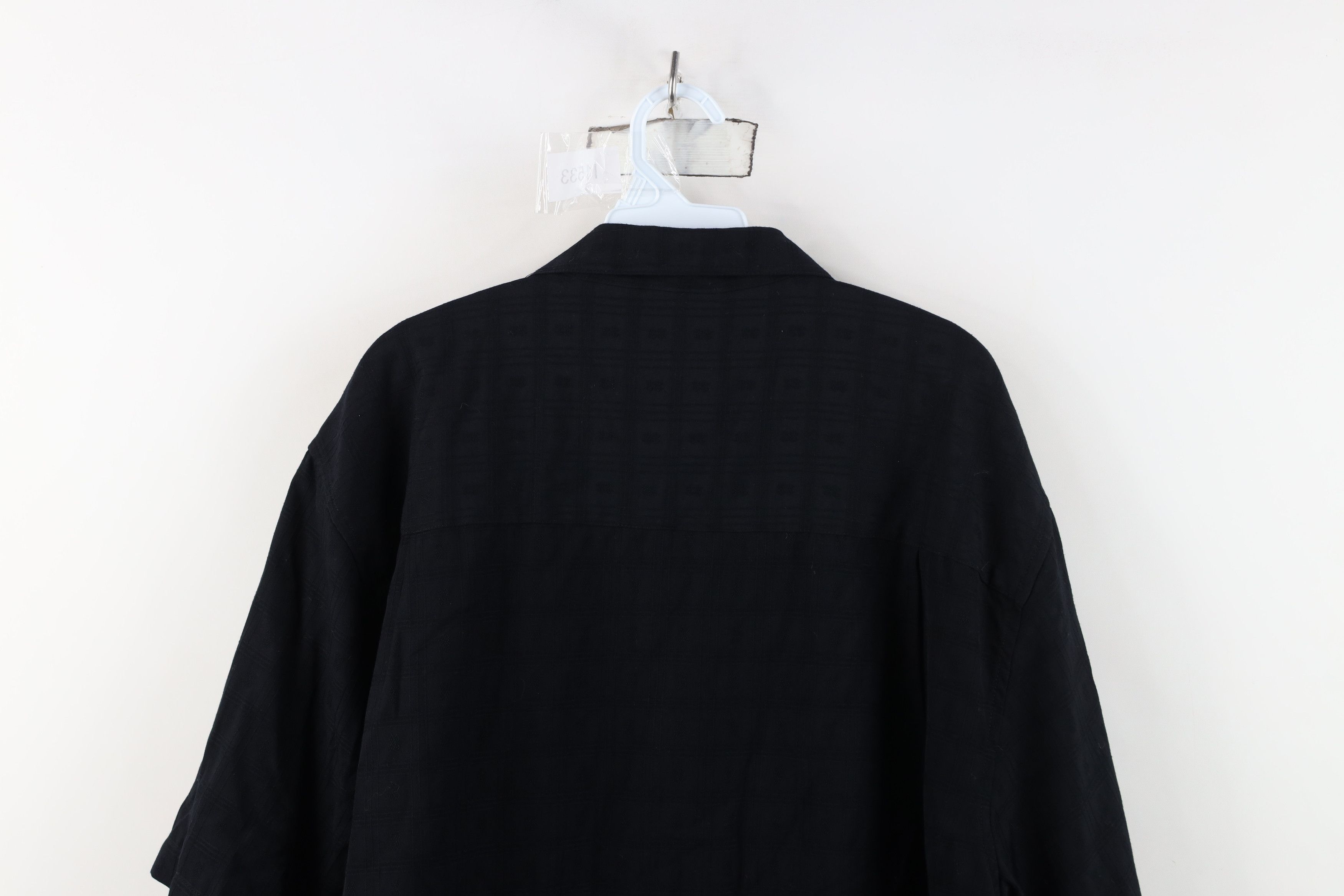 Vintage Vintage 90s Y2K Streetwear Loop Collar Button Shirt Black Size US XL / EU 56 / 4 - 12 Thumbnail